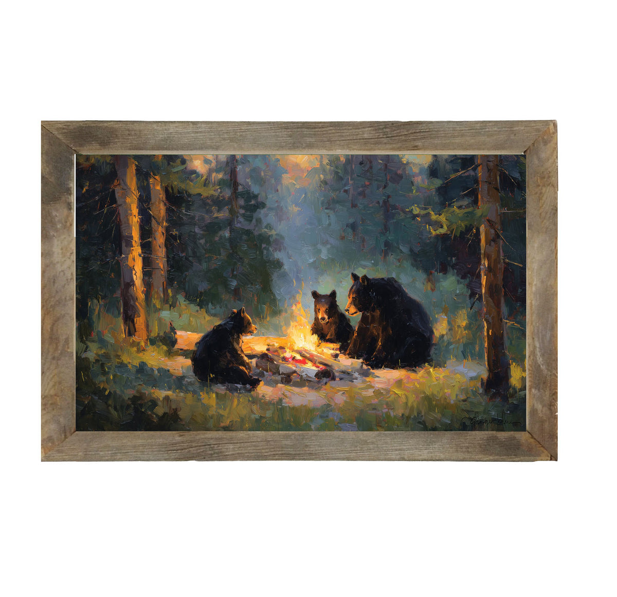 Campfire Bears - Framed Art