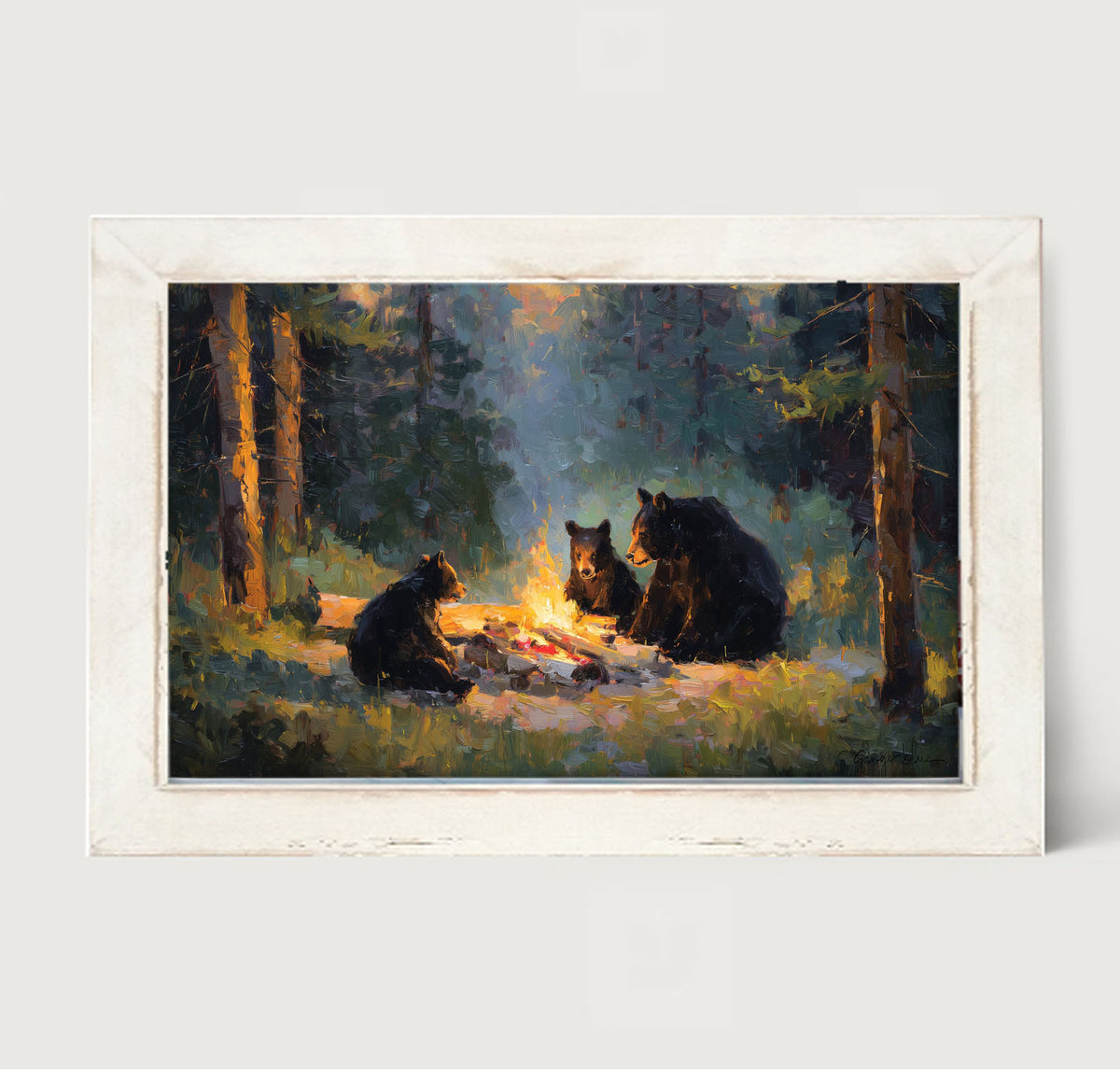 Campfire Bears - Framed Art