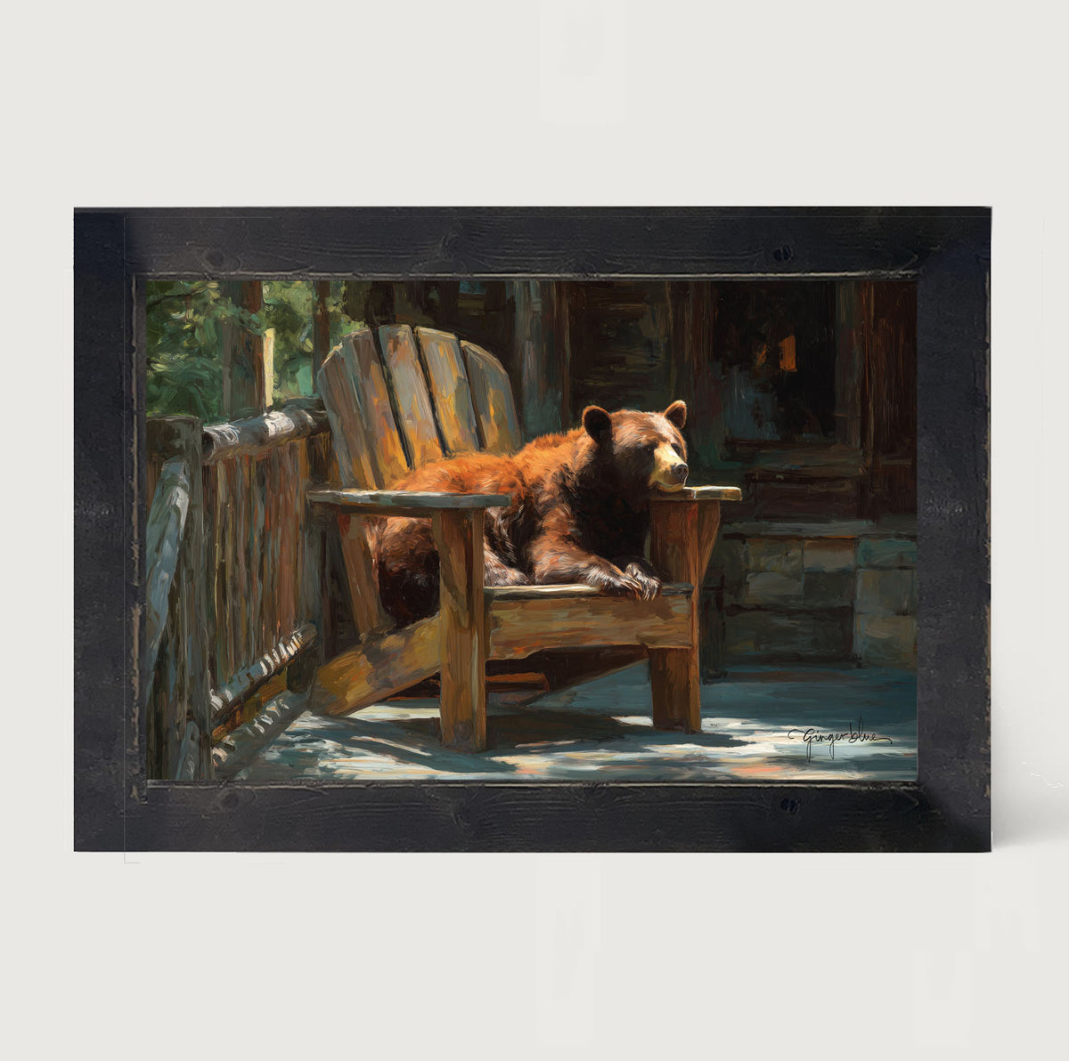 Bear Resting in Adirondack Chair
