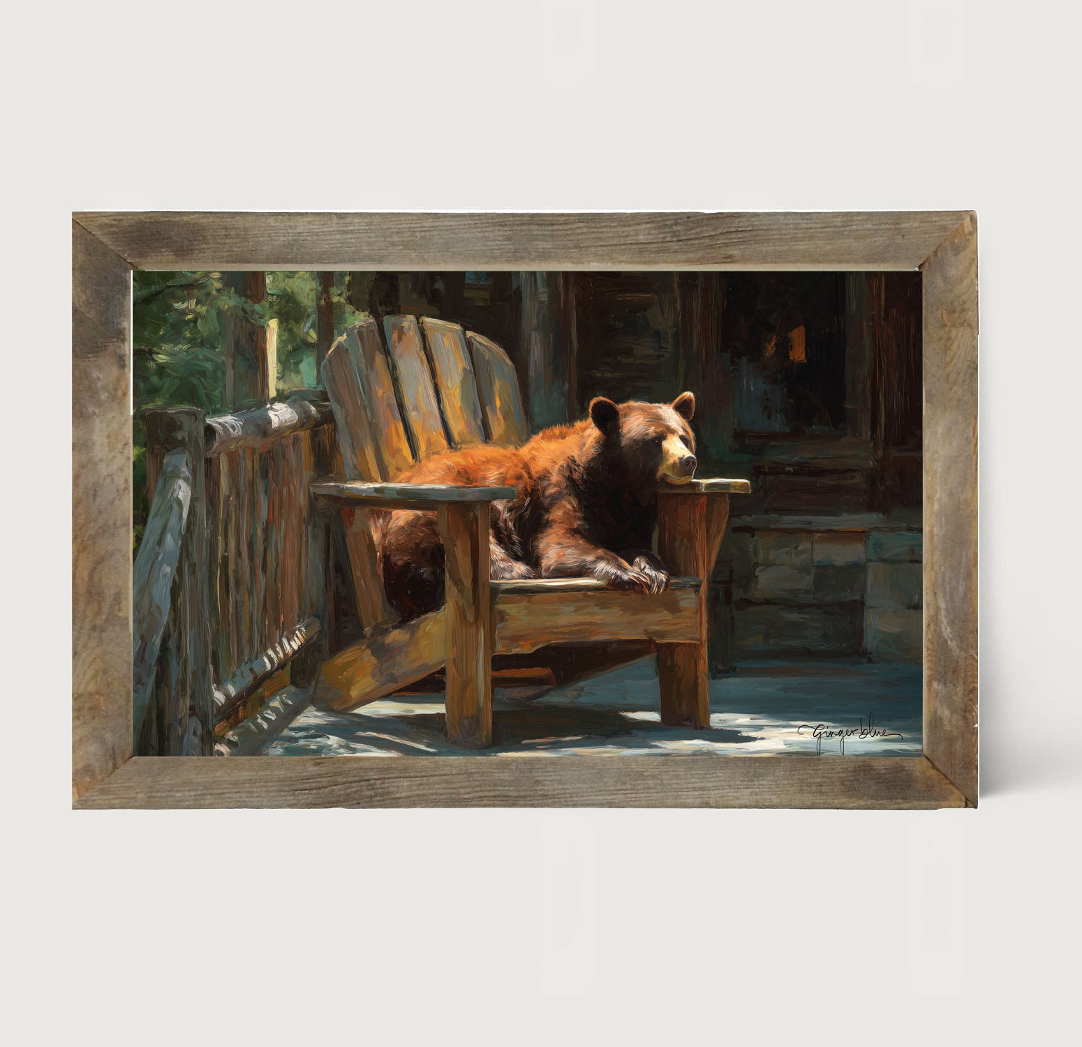 Bear Resting in Adirondack Chair