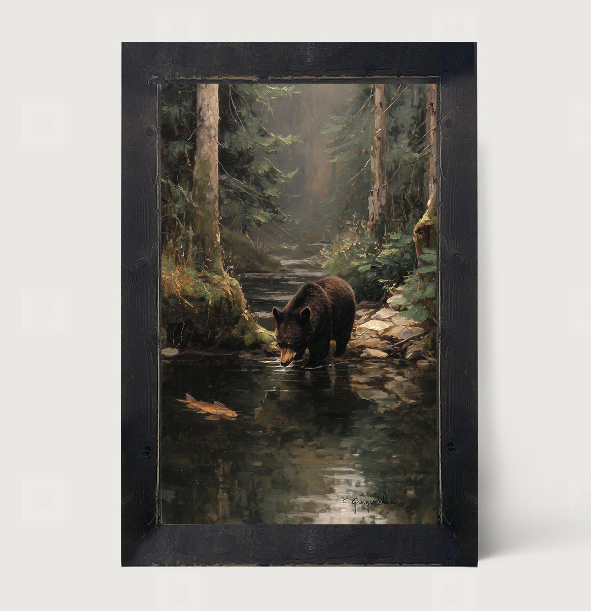 Bear Stopping for Water - Framed Art