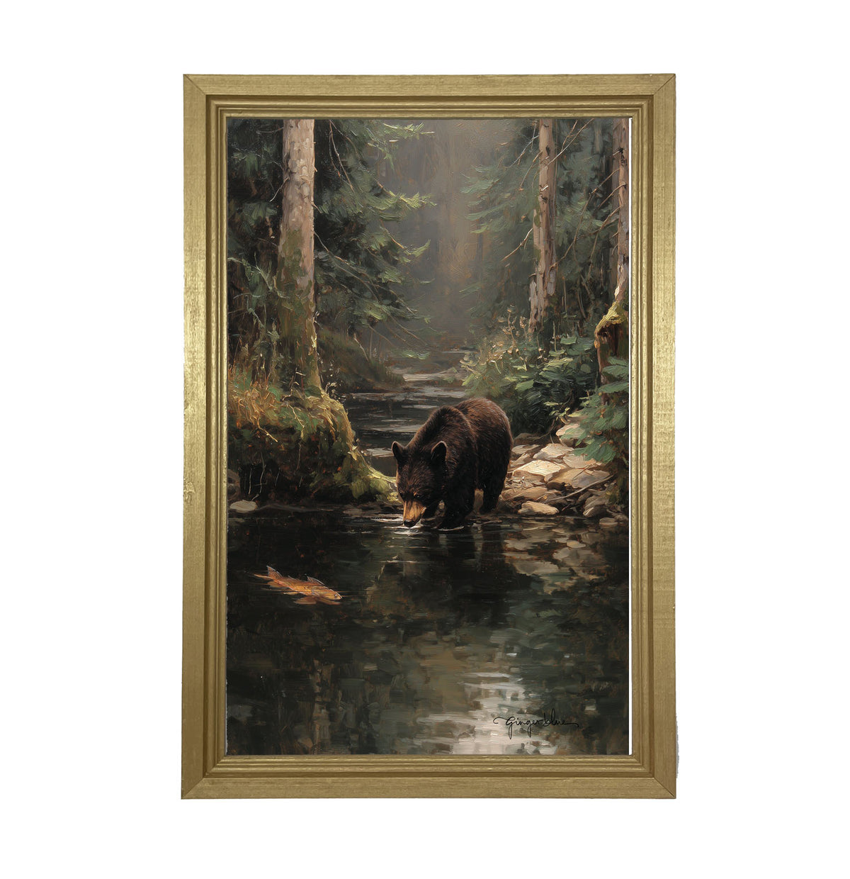 Bear Stopping for Water - Framed Art