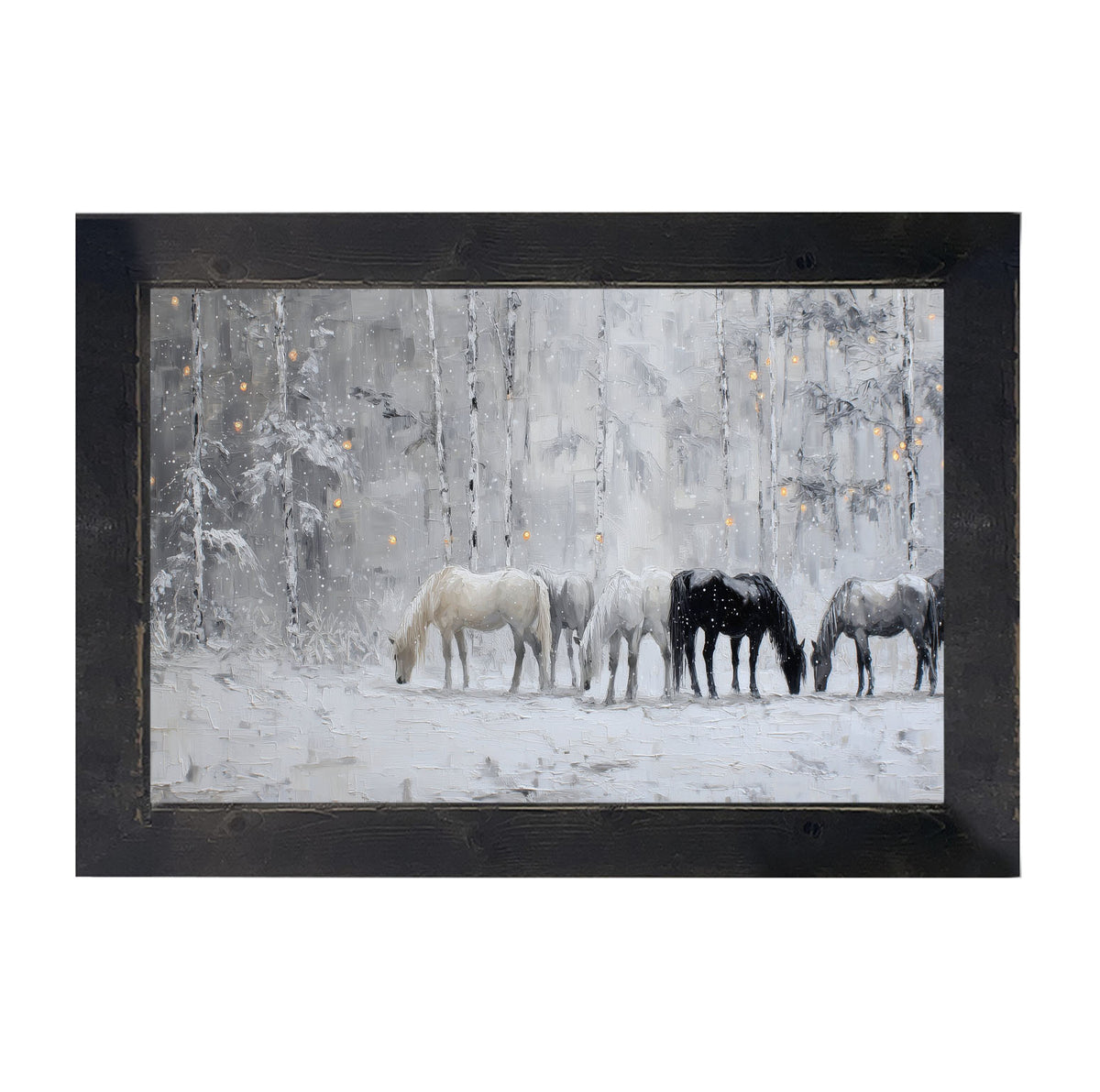 Horses in the Snow - Framed Art
