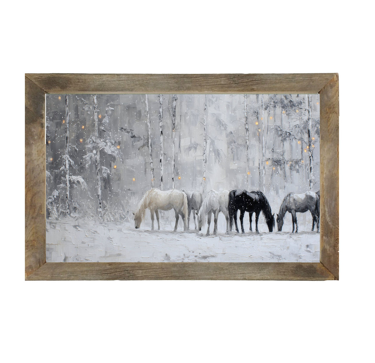 Horses in the Snow - Framed Art