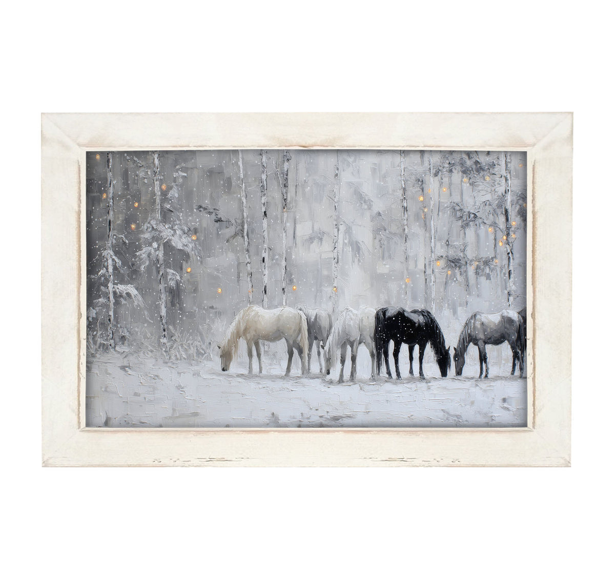Horses in the Snow - Framed Art