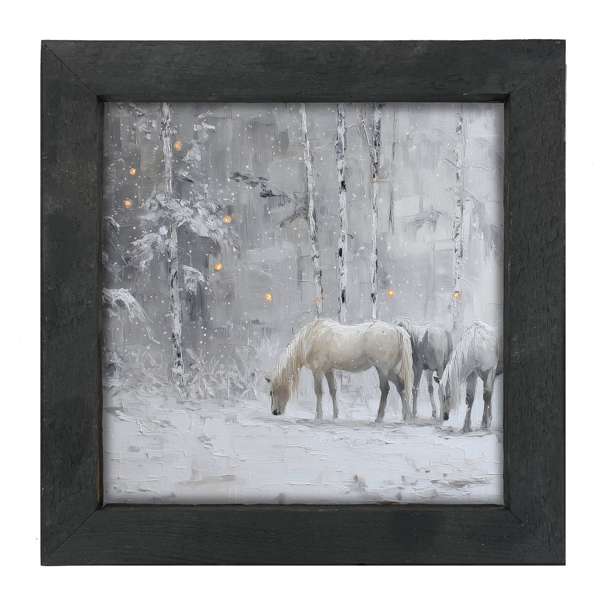 Horses in the Snow - Framed Art