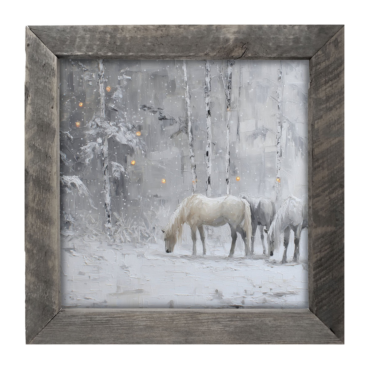 Horses in the Snow - Framed Art