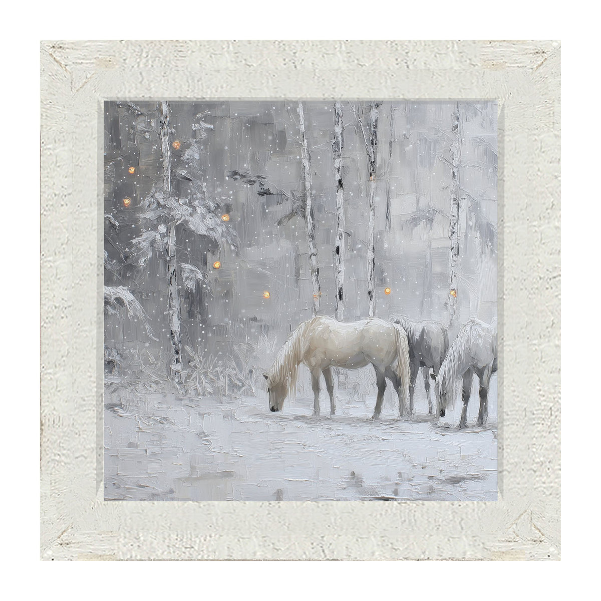 Horses in the Snow - Framed Art