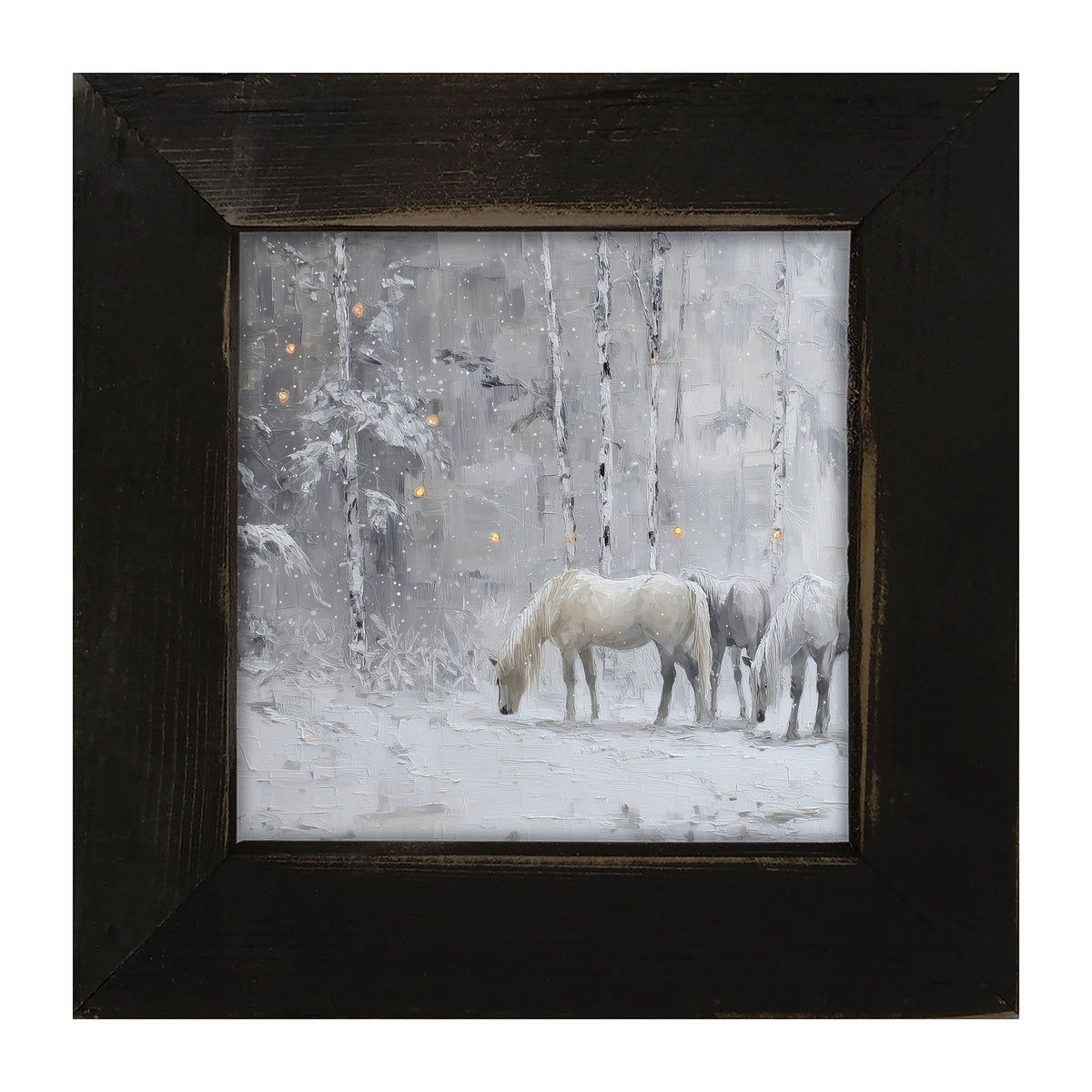Horses in the Snow - Framed Art