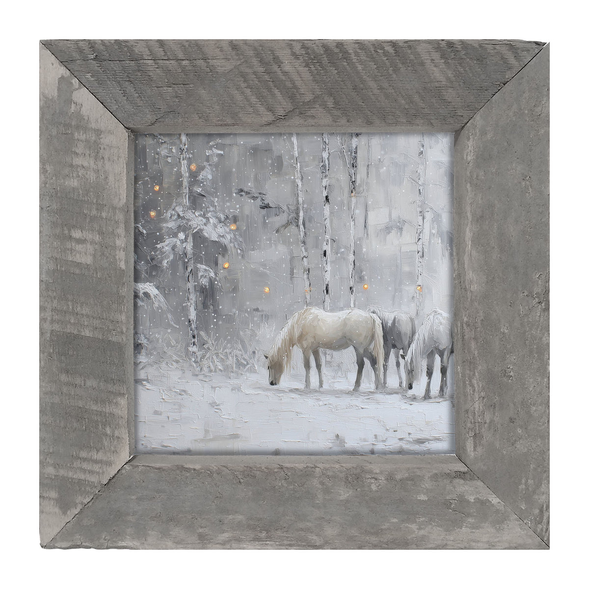 Horses in the Snow - Framed Art