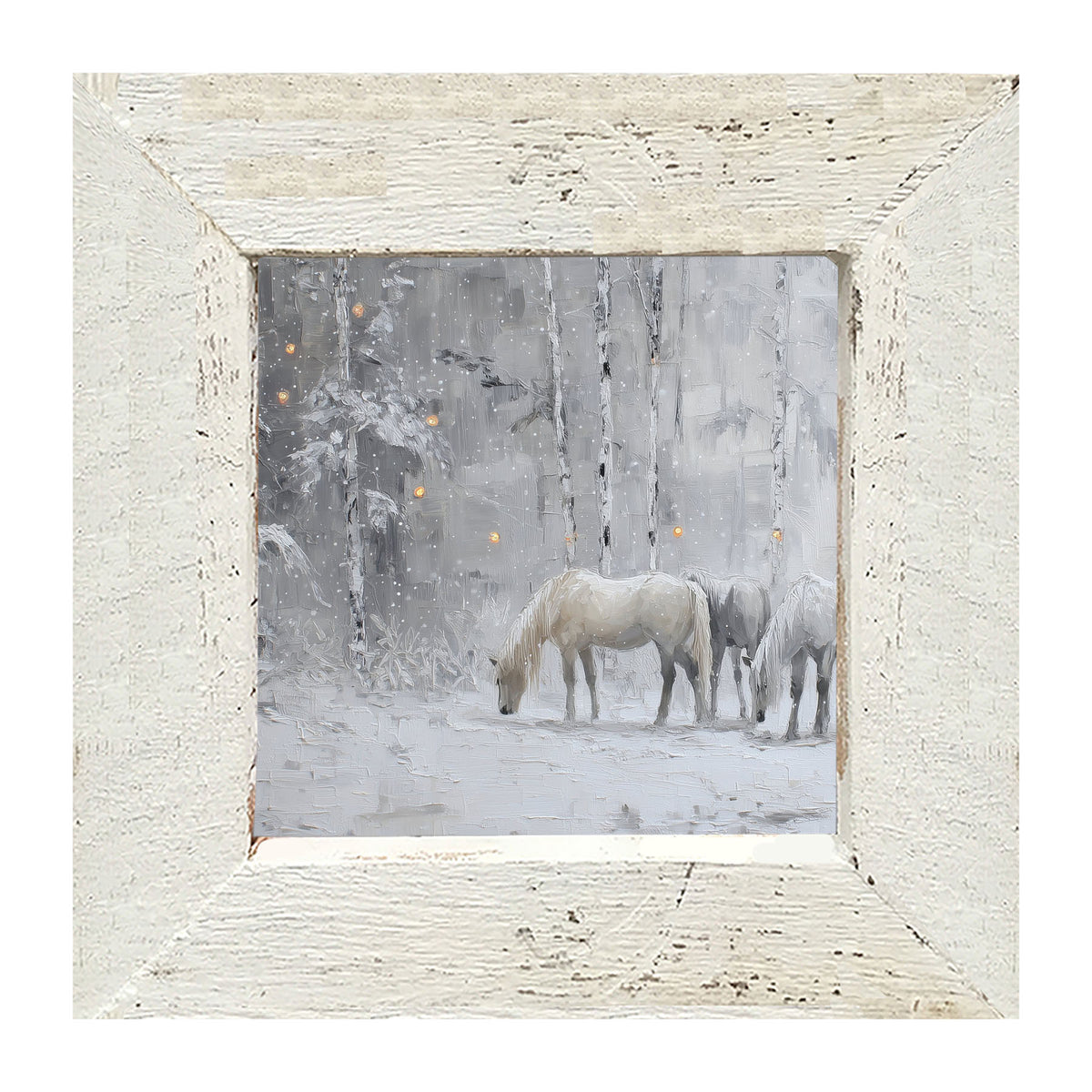 Horses in the Snow - Framed Art