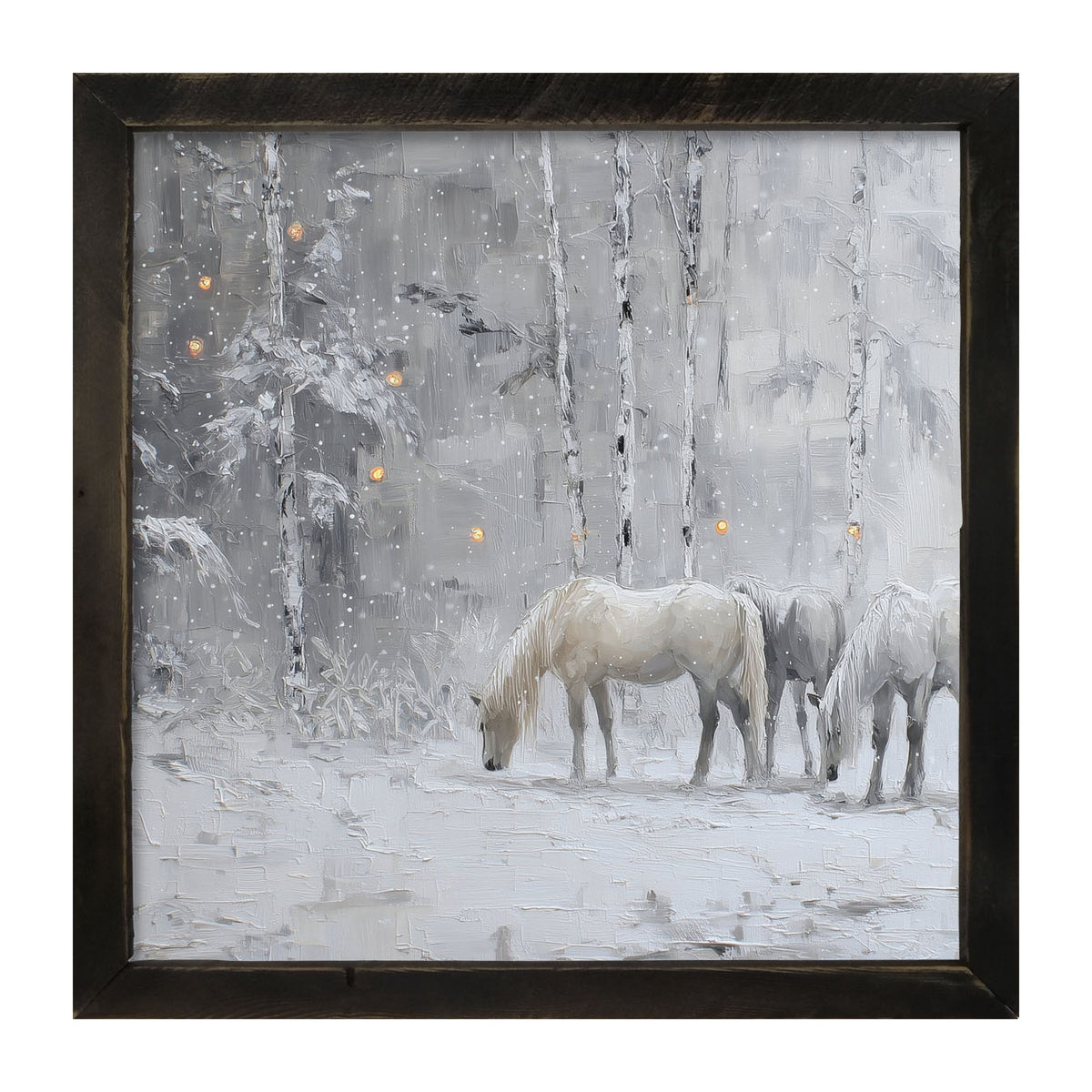 Horses in the Snow - Framed Art