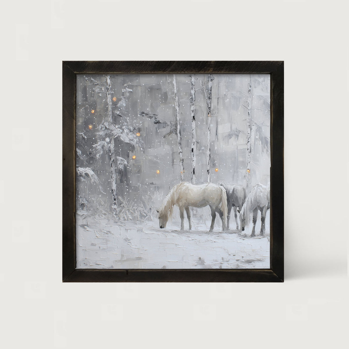 Horses in the Snow - Framed Art