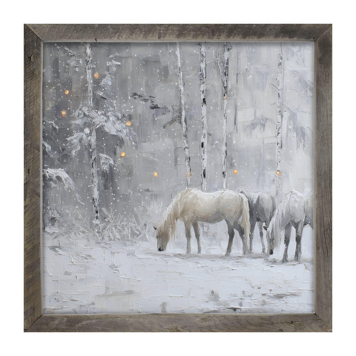 Horses in the Snow - Framed Art