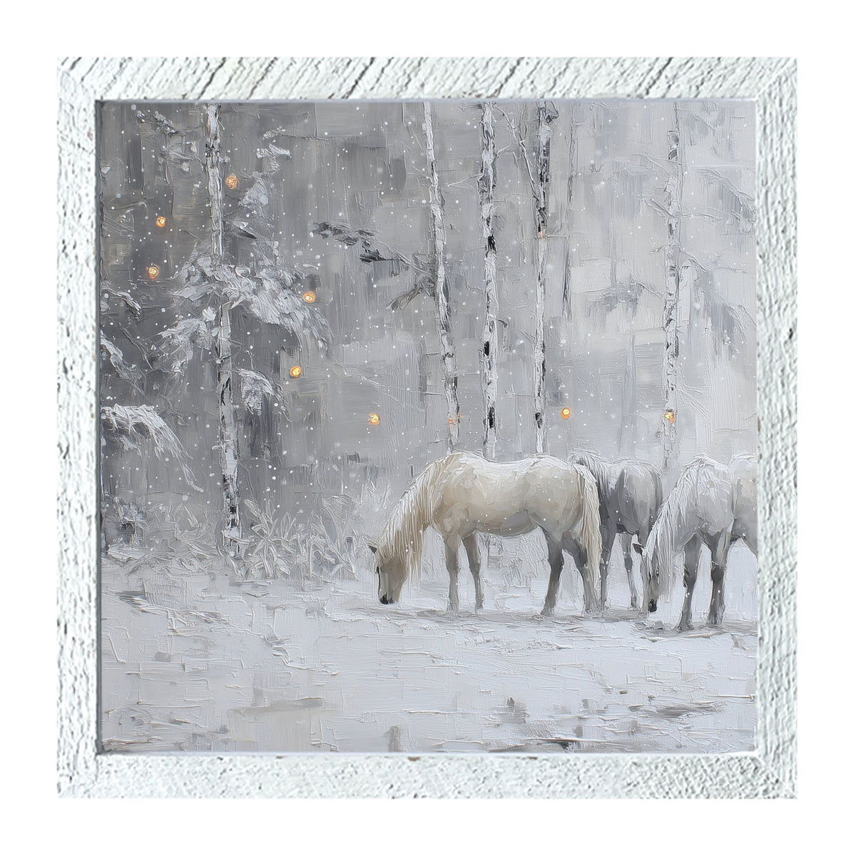 Horses in the Snow - Framed Art