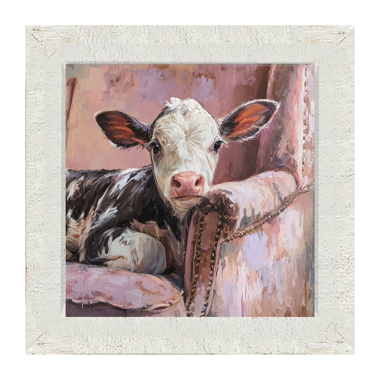 Armchair with Cow - Framed Art