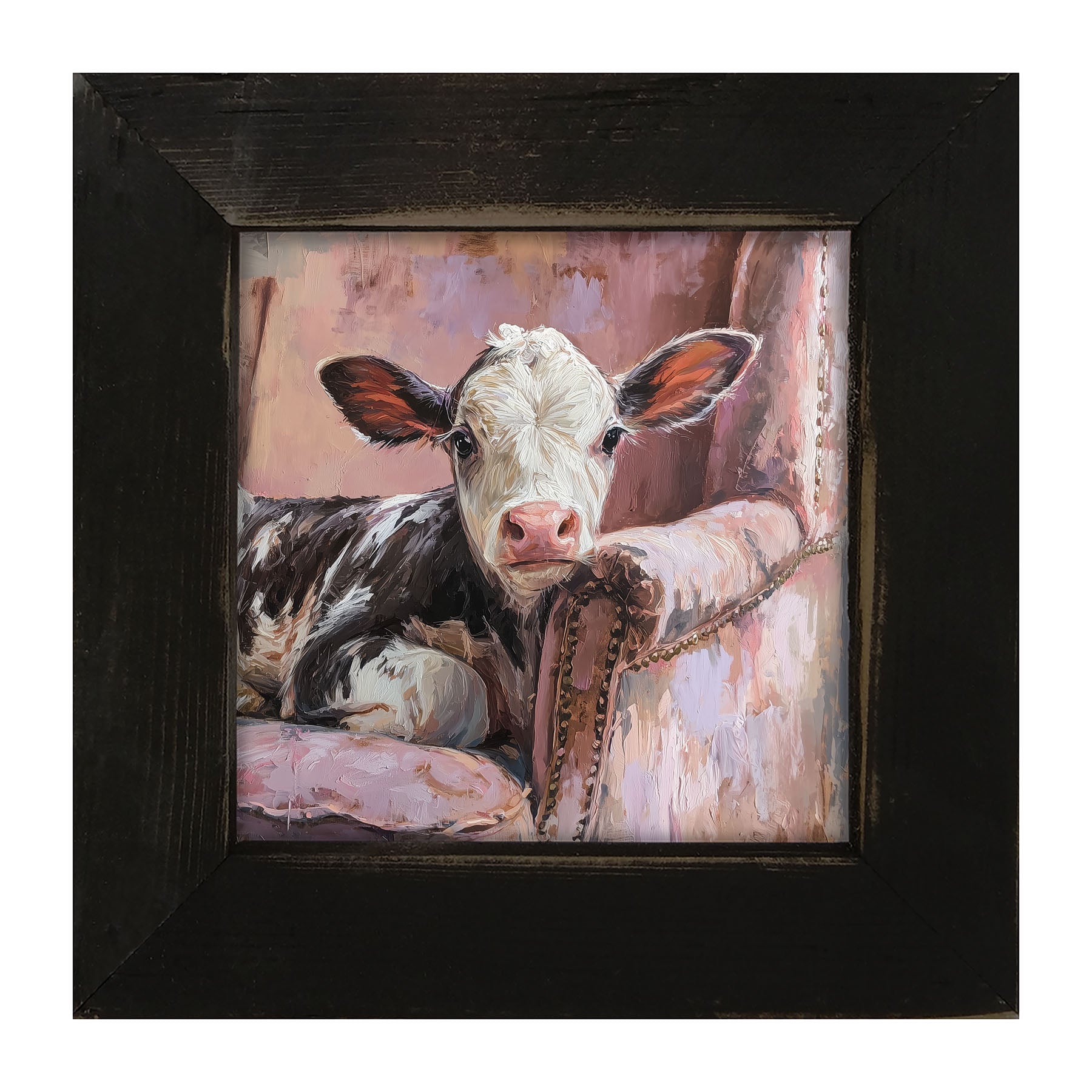 Armchair with Cow - Framed Art