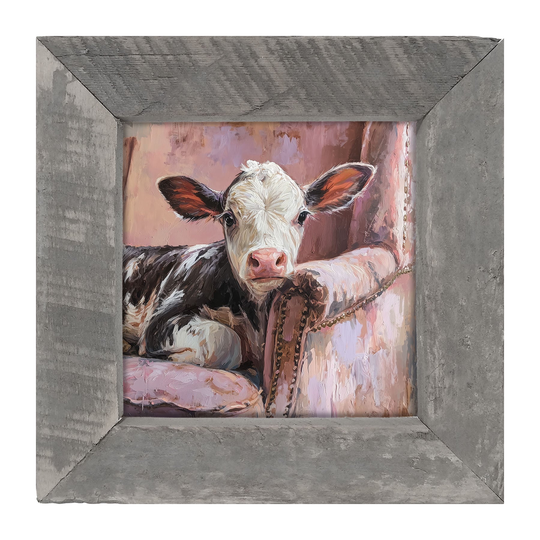 Armchair with Cow - Framed Art