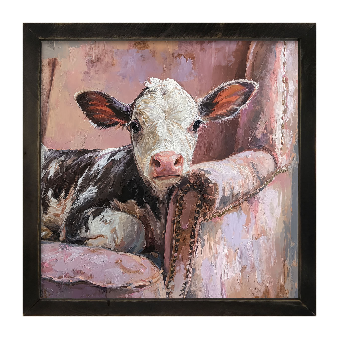 Armchair with Cow - Framed Art