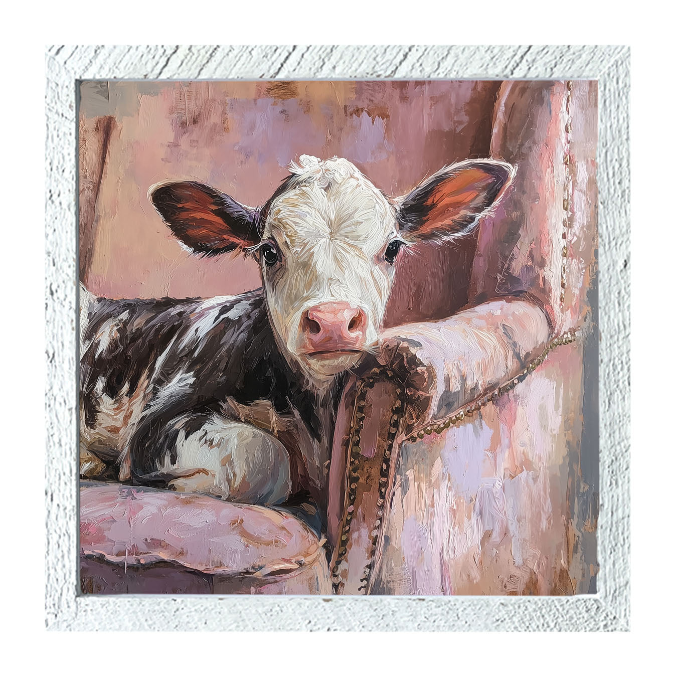 Armchair with Cow - Framed Art