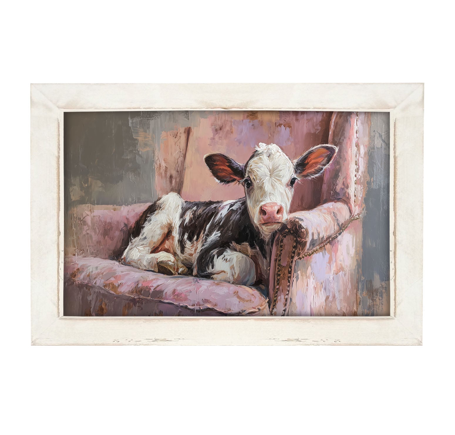 Armchair with Cow - Framed Art