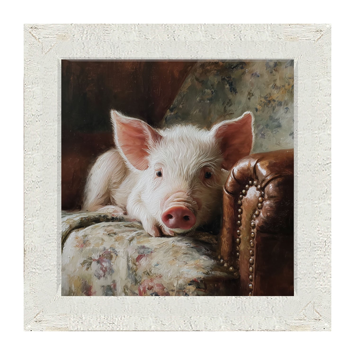 Armchair with Pig - Framed Art