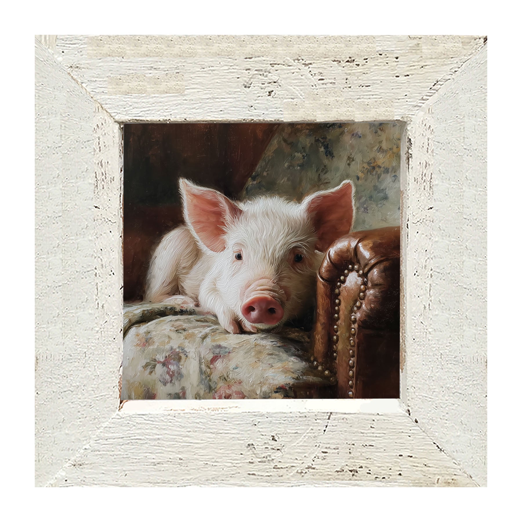 Armchair with Pig - Framed Art