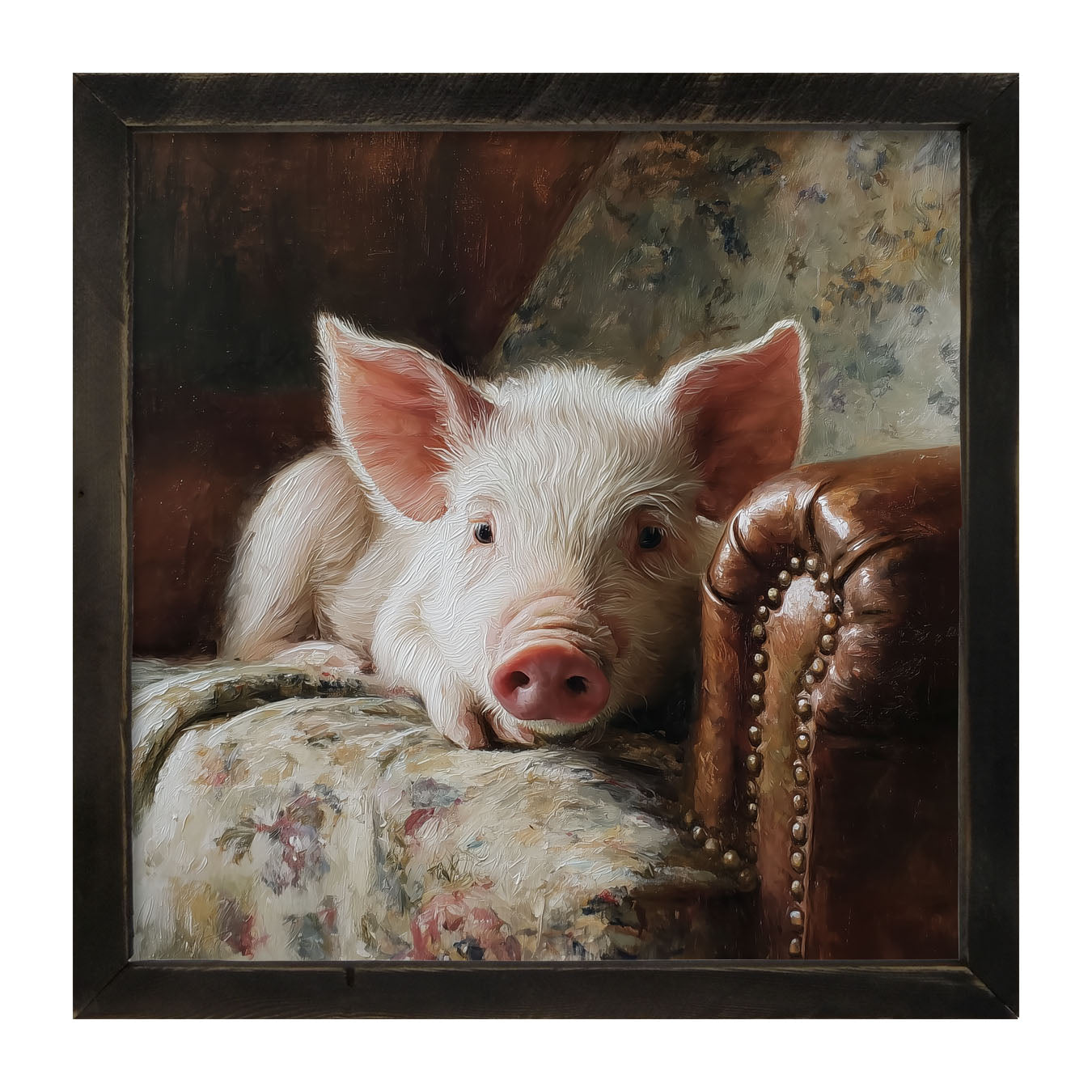Armchair with Pig - Framed Art