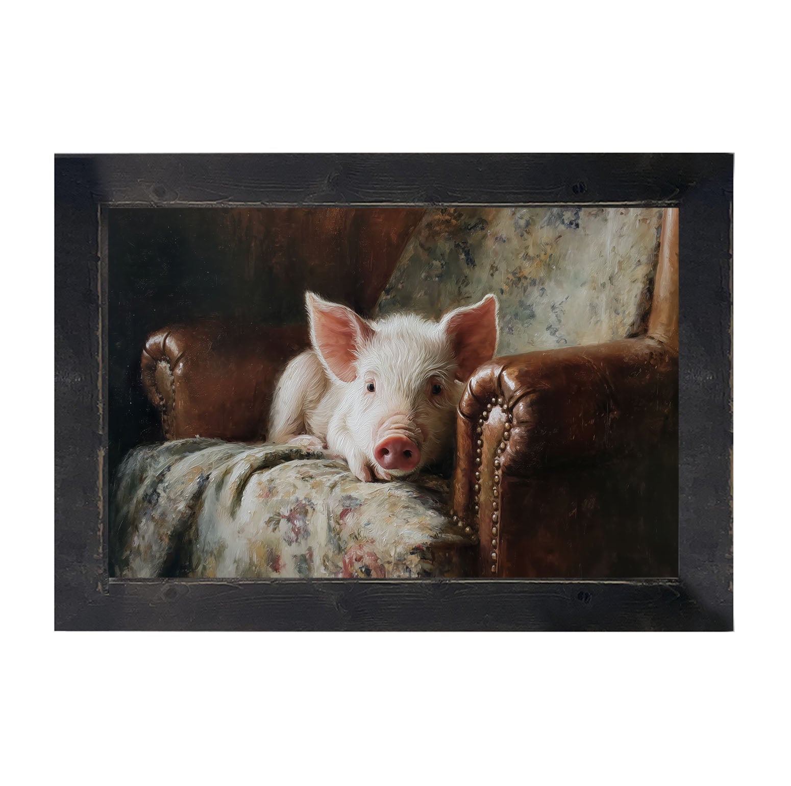Armchair with Pig - Framed Art