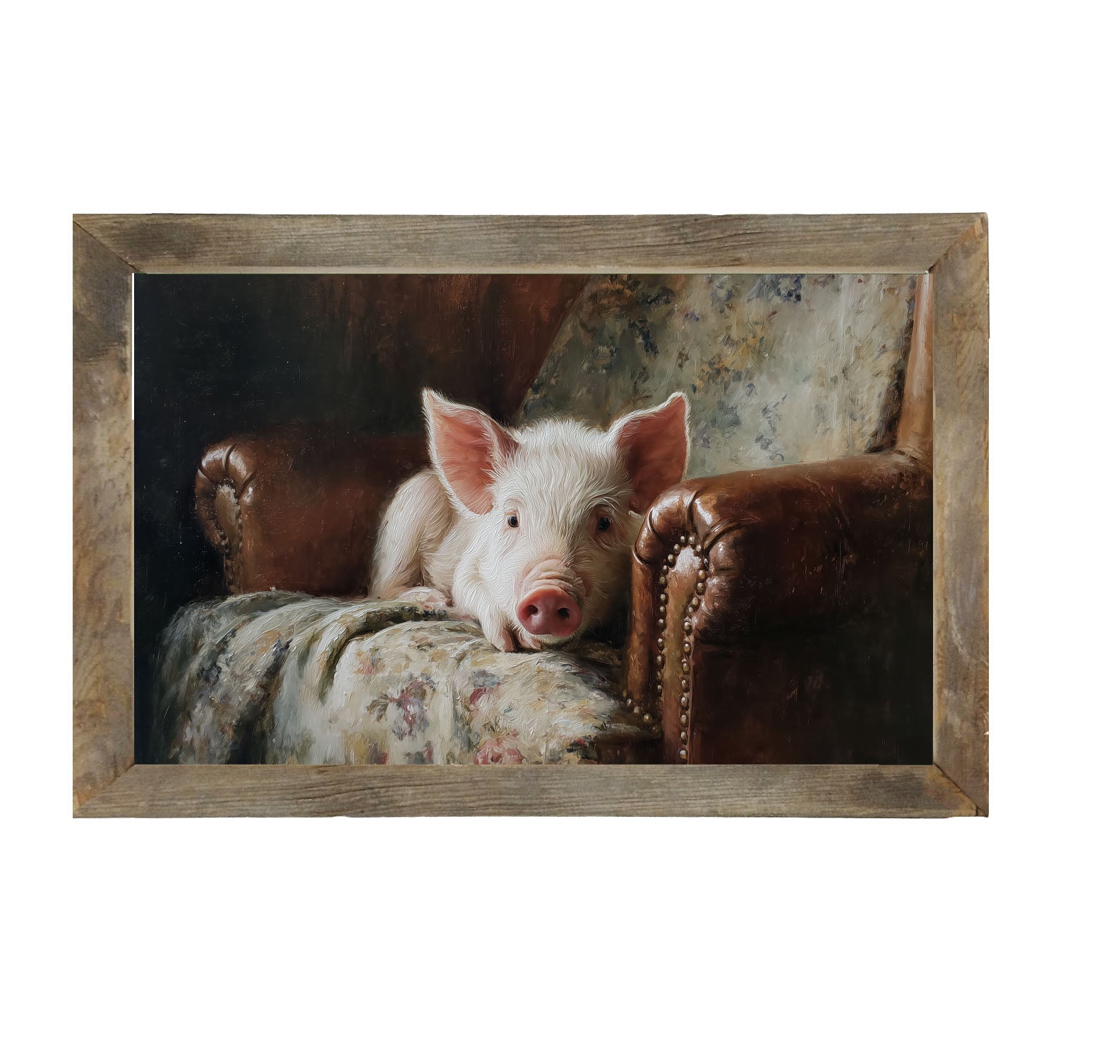 Armchair with Pig - Framed Art
