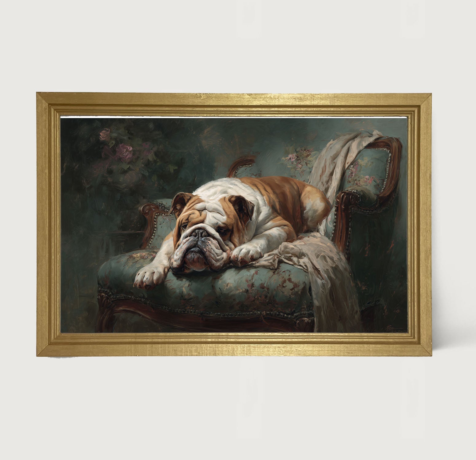 Armchair with Bulldog