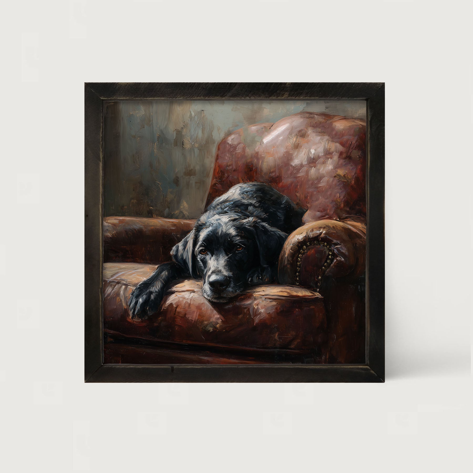 Armchair with Black Lab