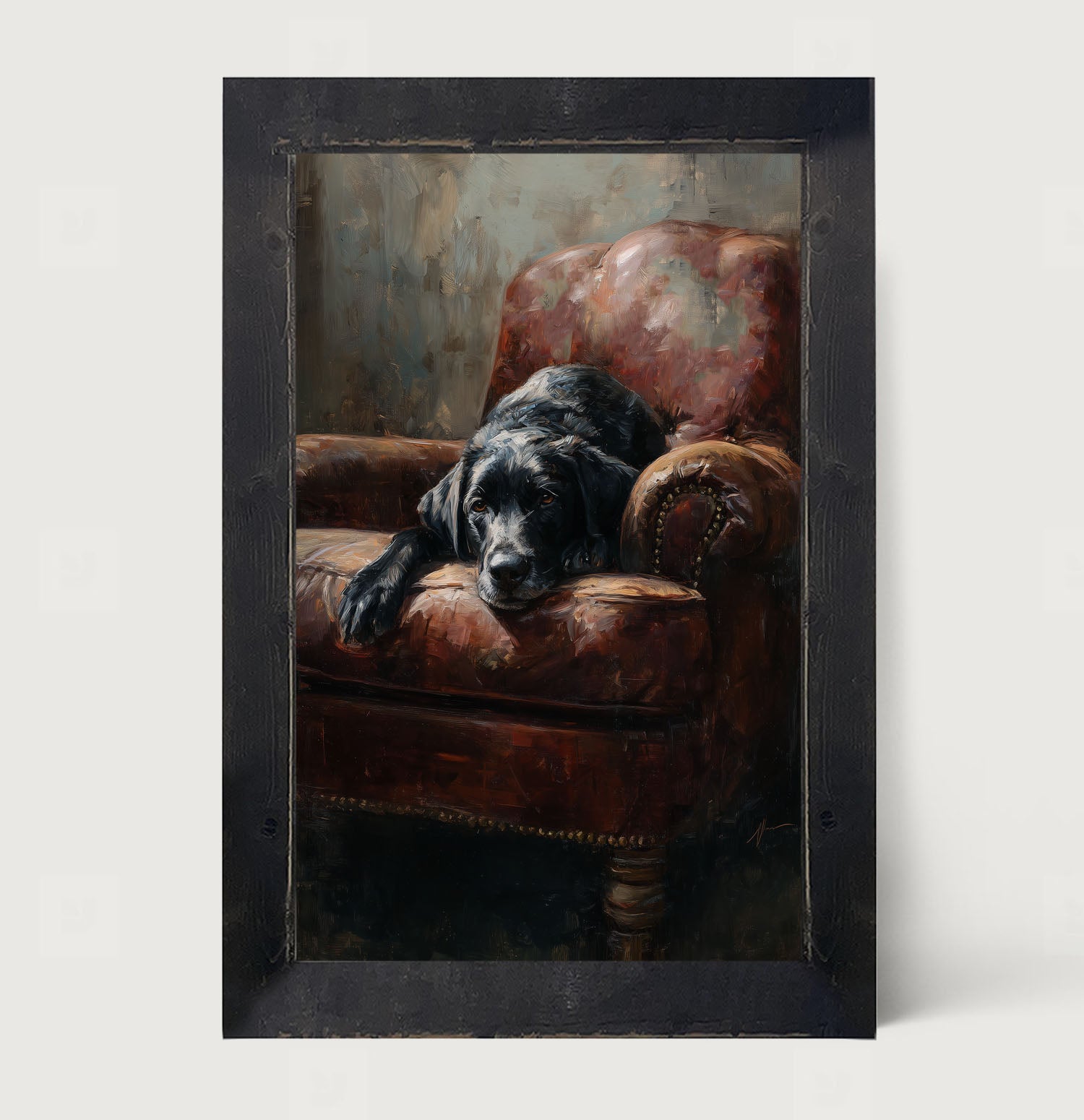 Armchair with Black Lab