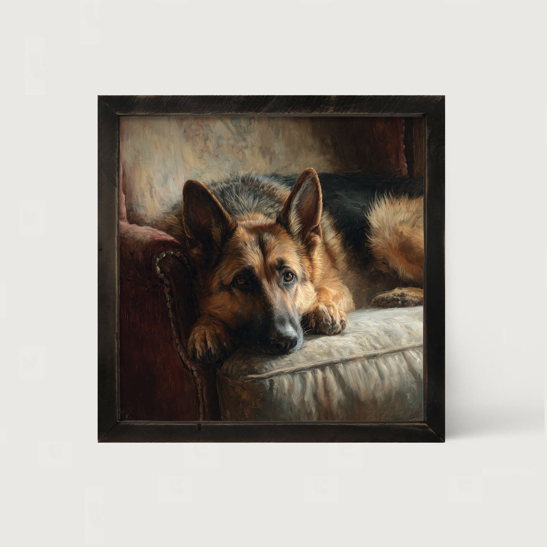 Armchair with German Shepard