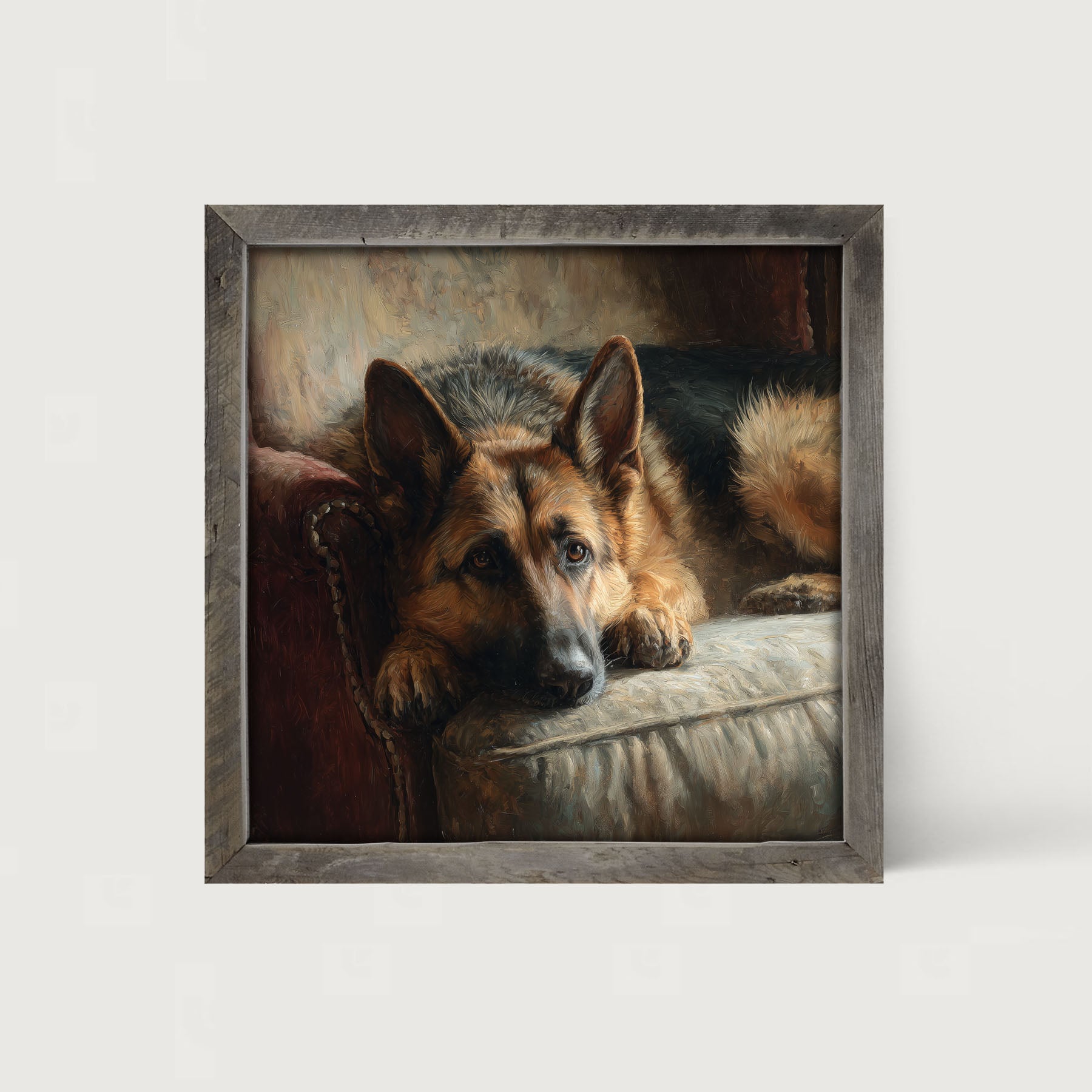 Armchair with German Shepard