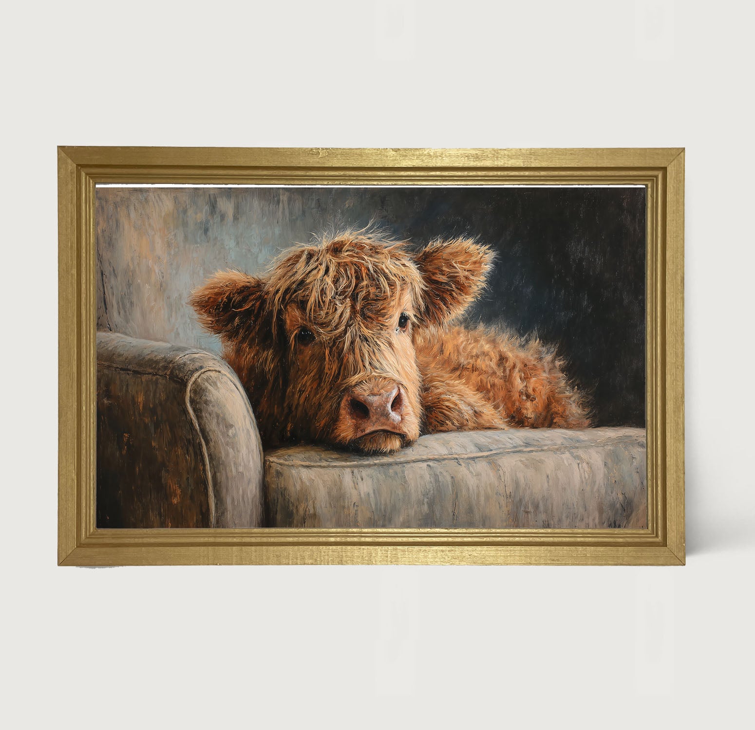 Armchair with Highland Cow