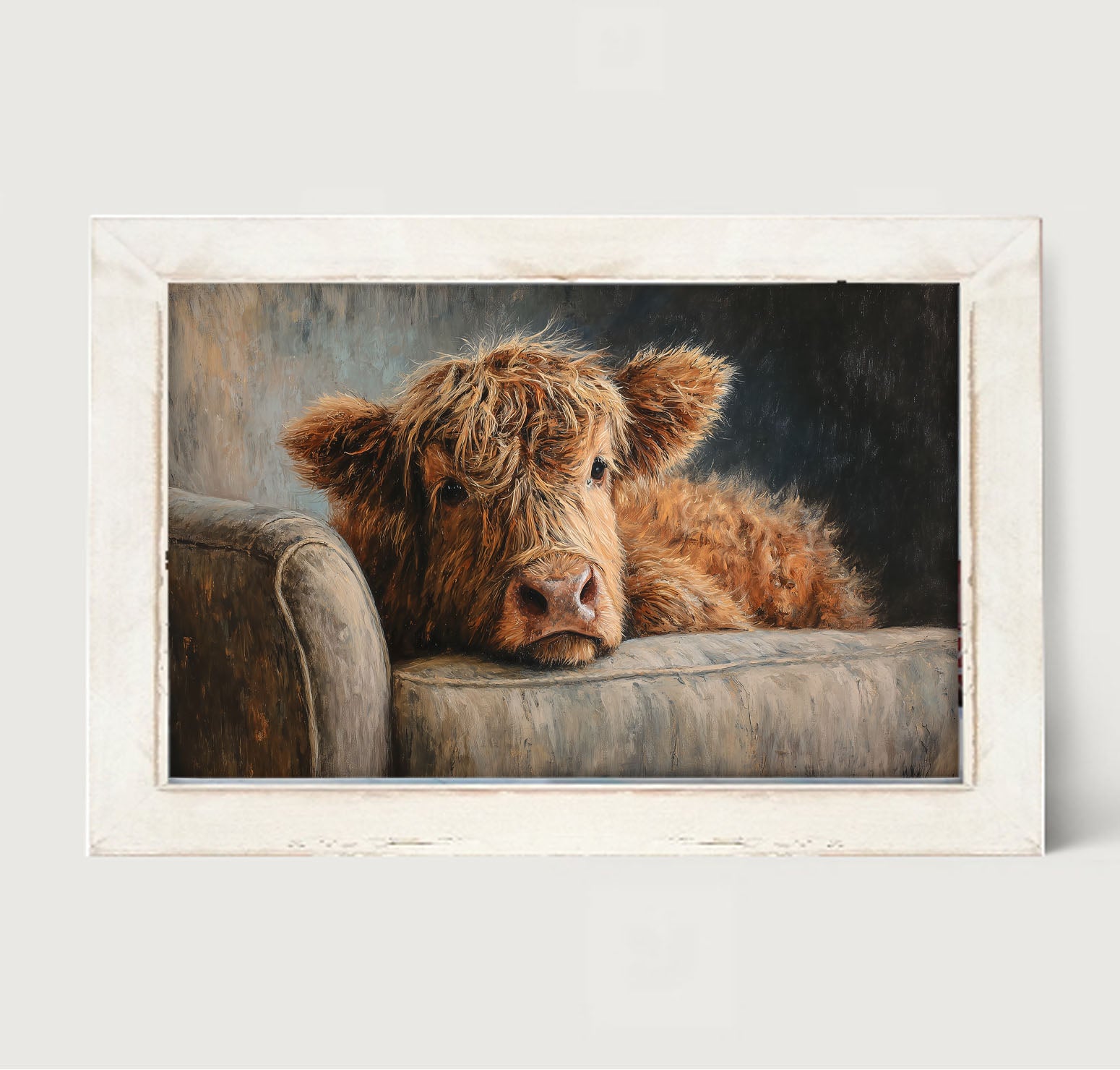 Armchair with Highland Cow