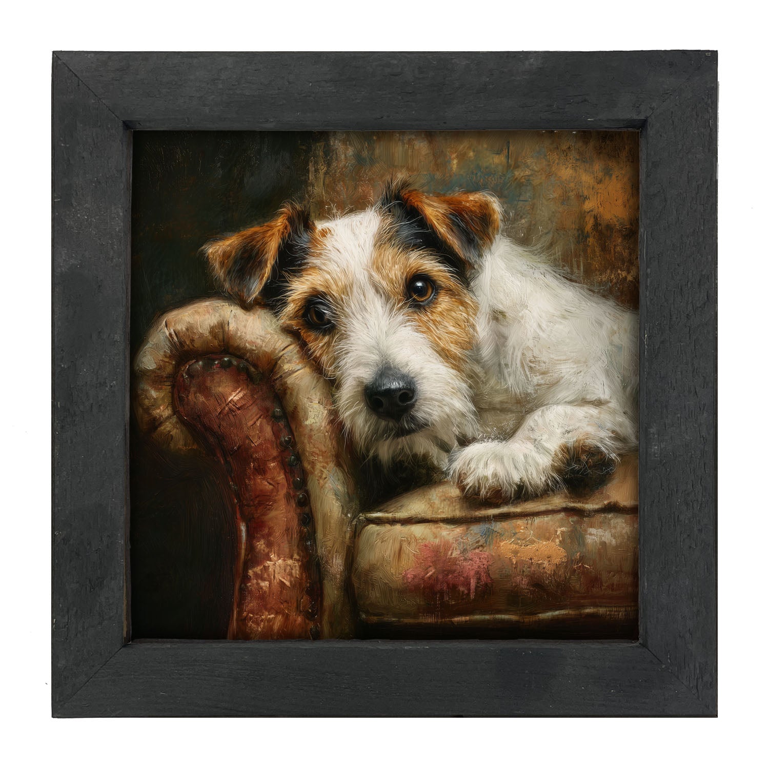 Armchair with Jack Russell - Framed Art