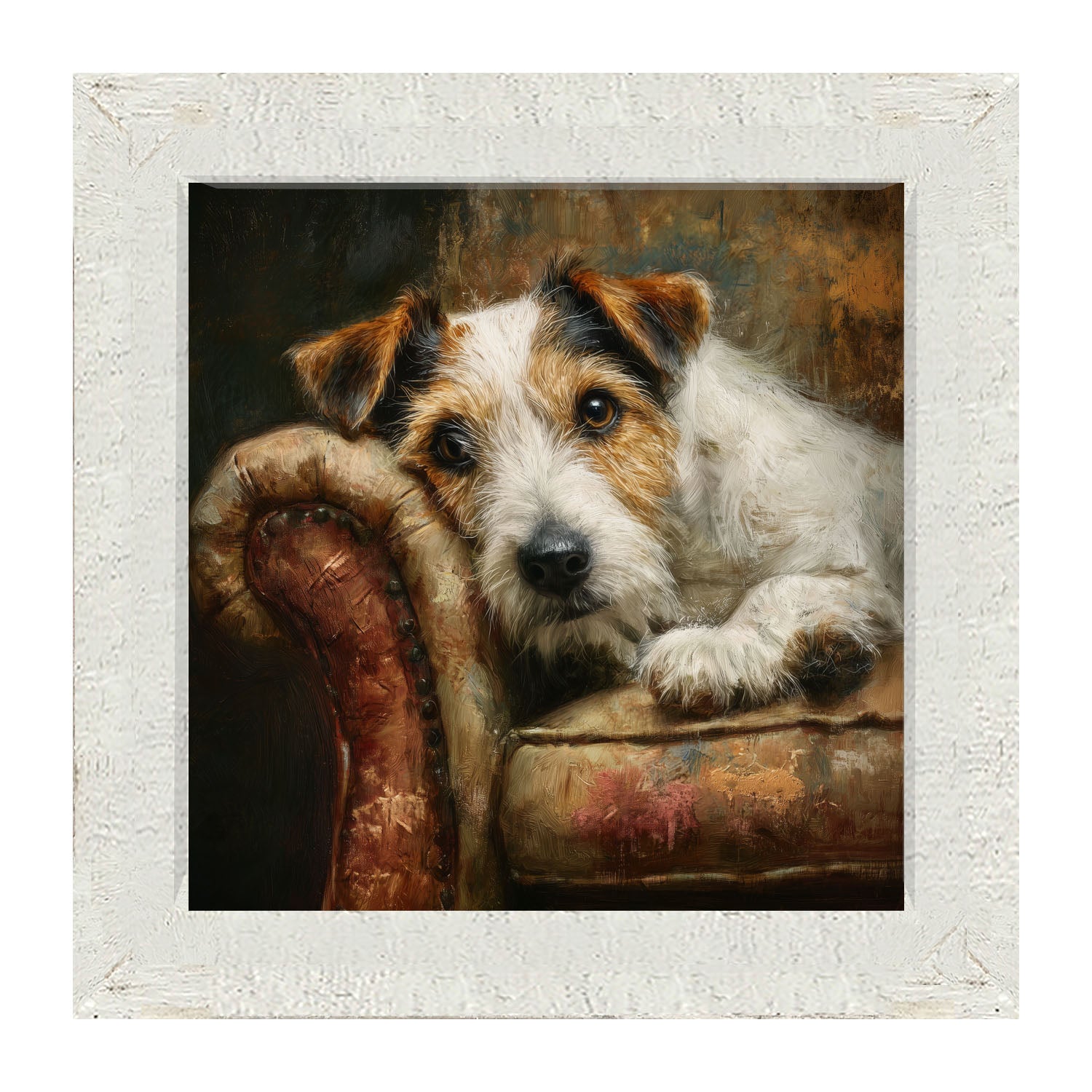 Armchair with Jack Russell - Framed Art