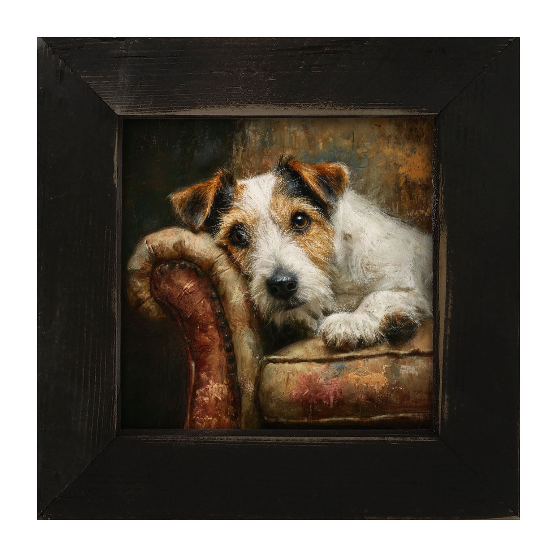 Armchair with Jack Russell - Framed Art