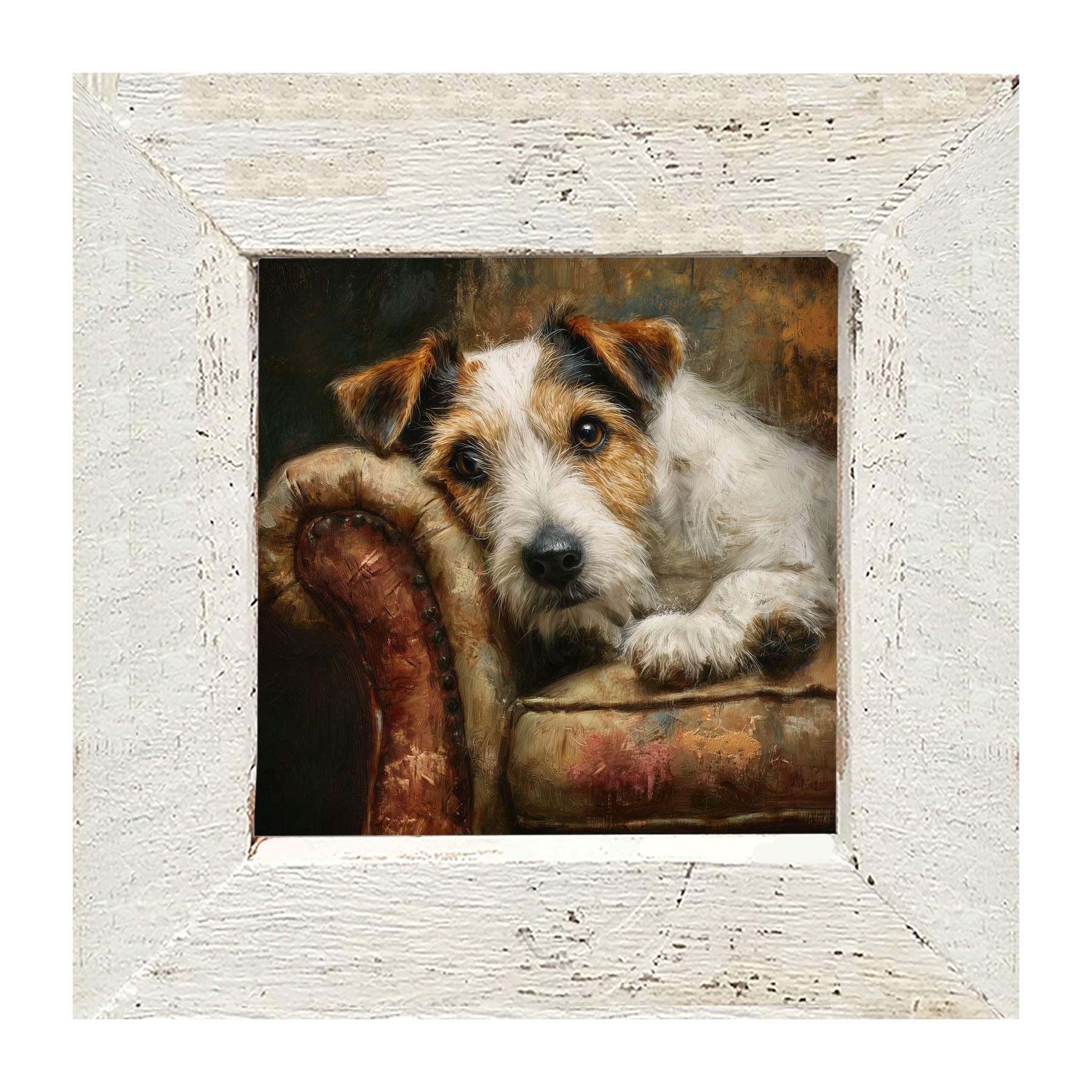 Armchair with Jack Russell - Framed Art