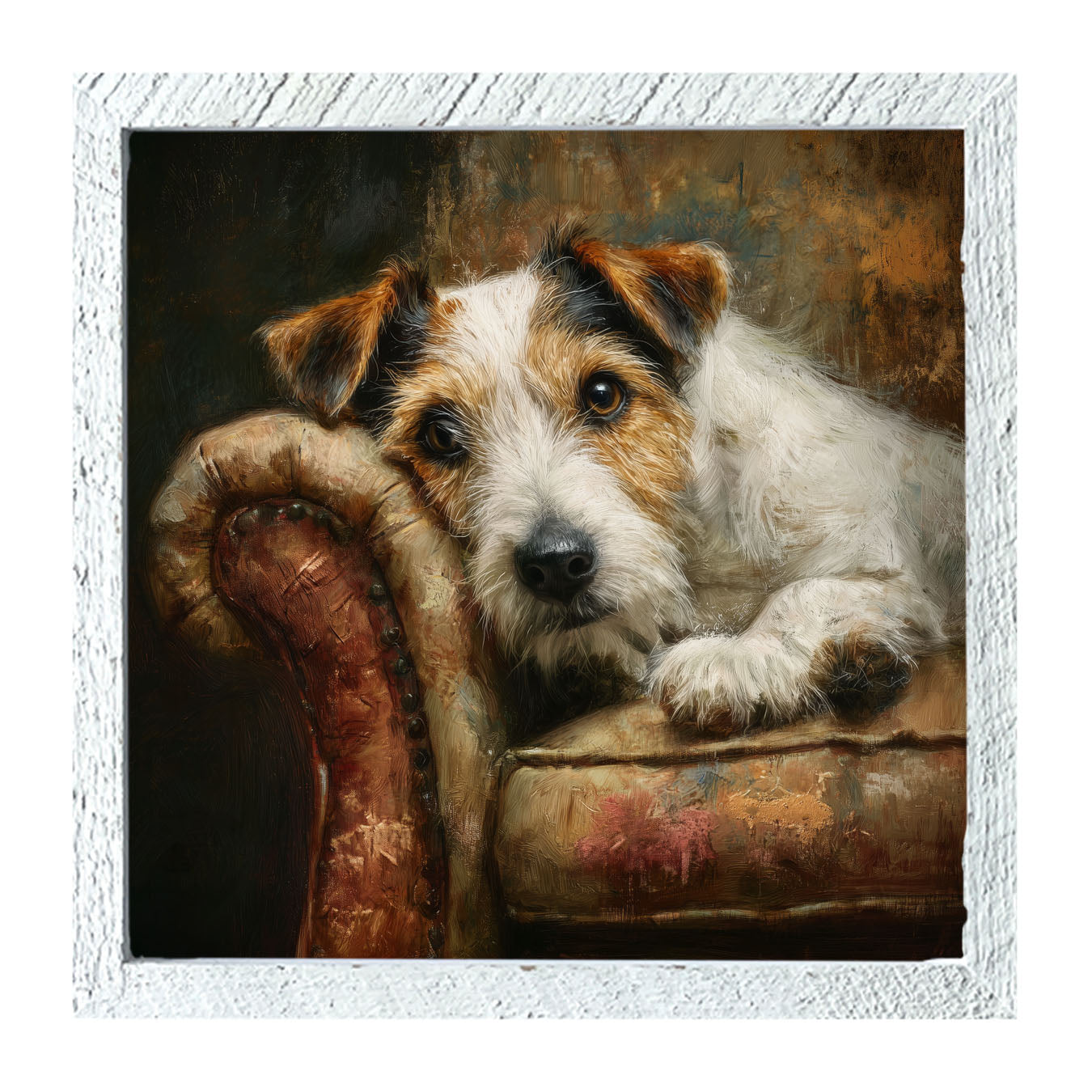 Armchair with Jack Russell - Framed Art