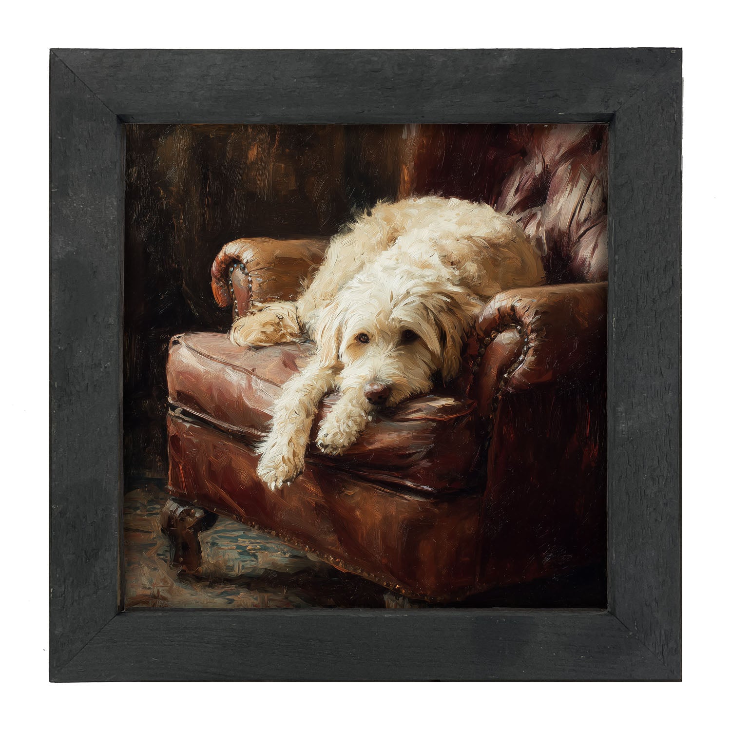 Armchair with Labradoodle - Framed Art