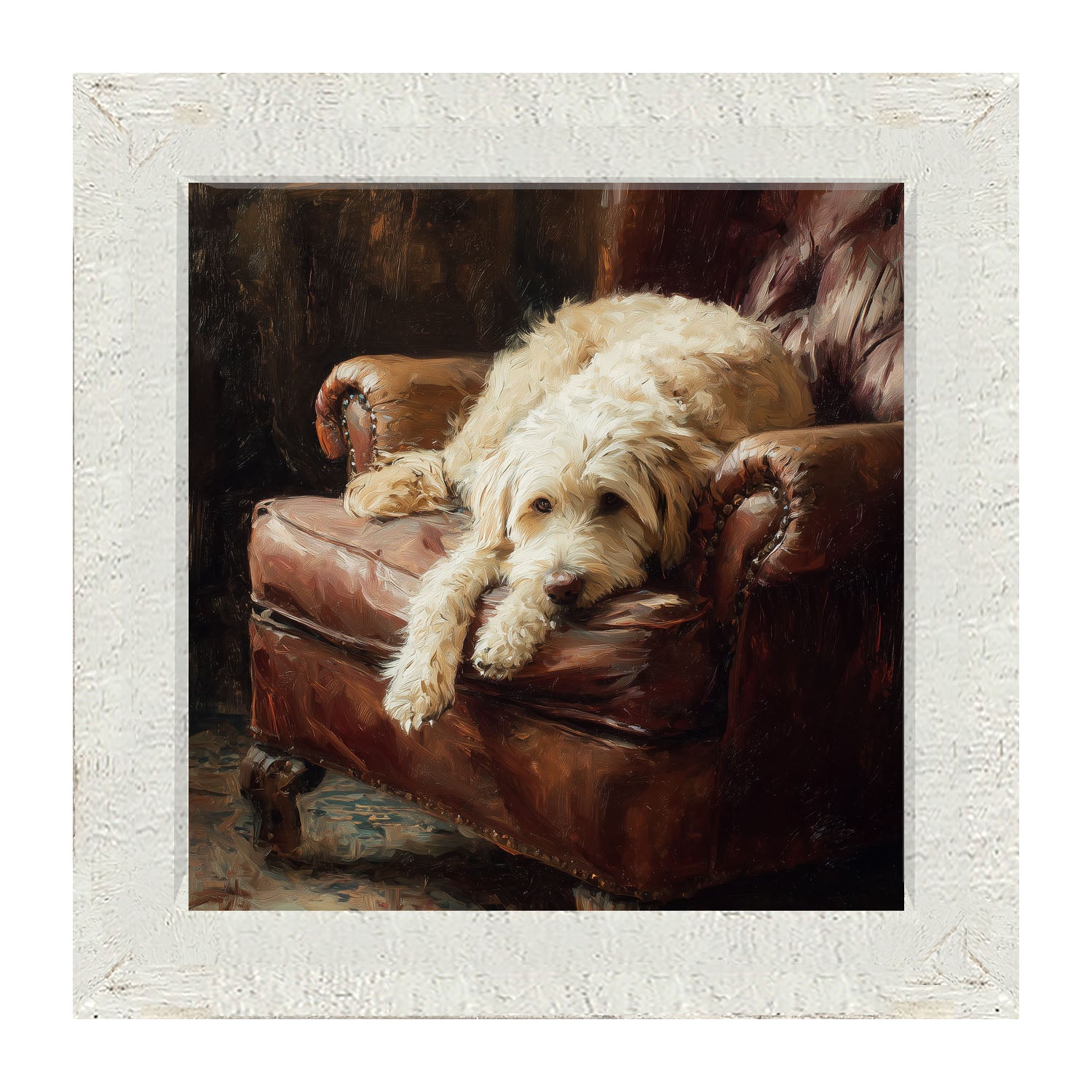 Armchair with Labradoodle - Framed Art