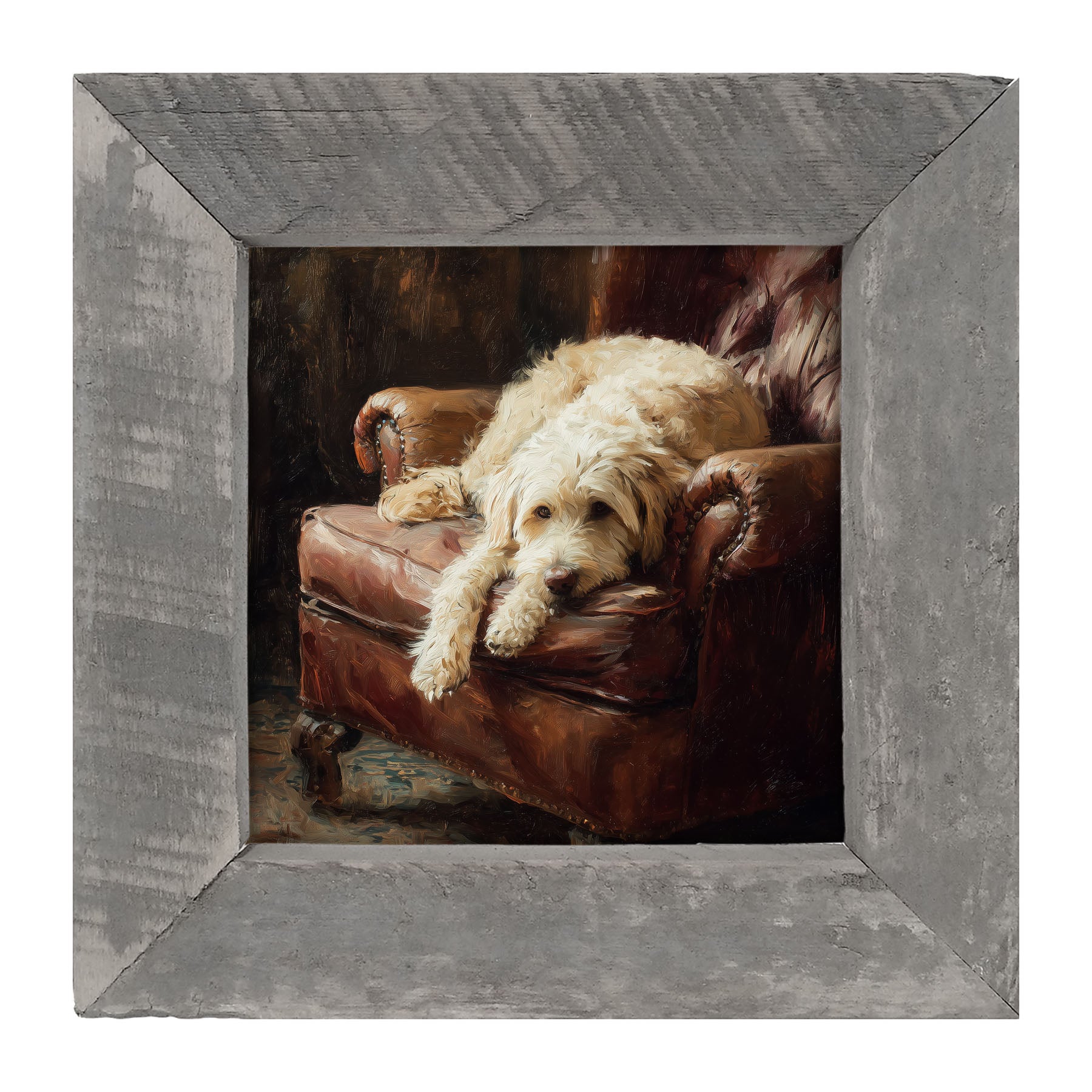 Armchair with Labradoodle - Framed Art