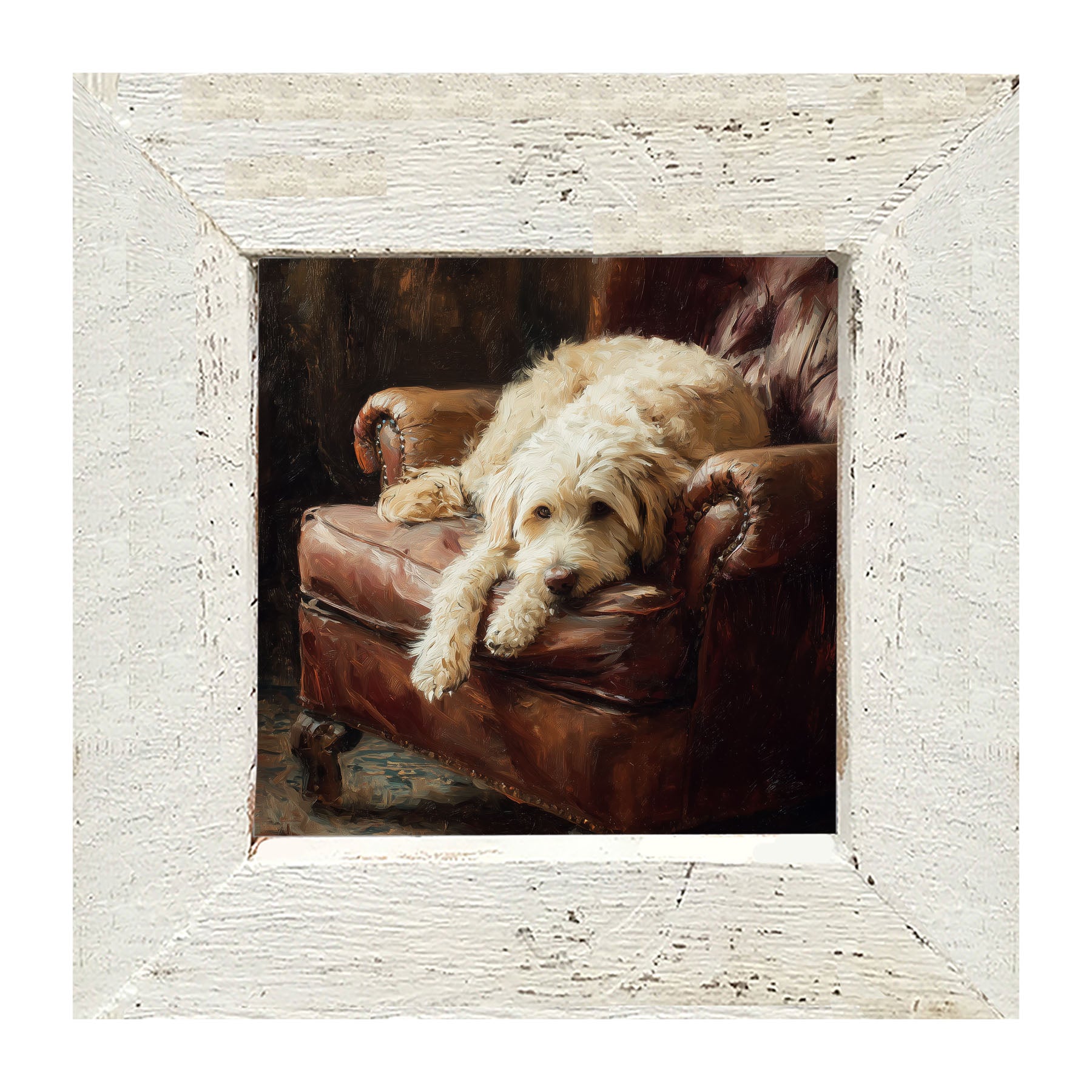 Armchair with Labradoodle - Framed Art