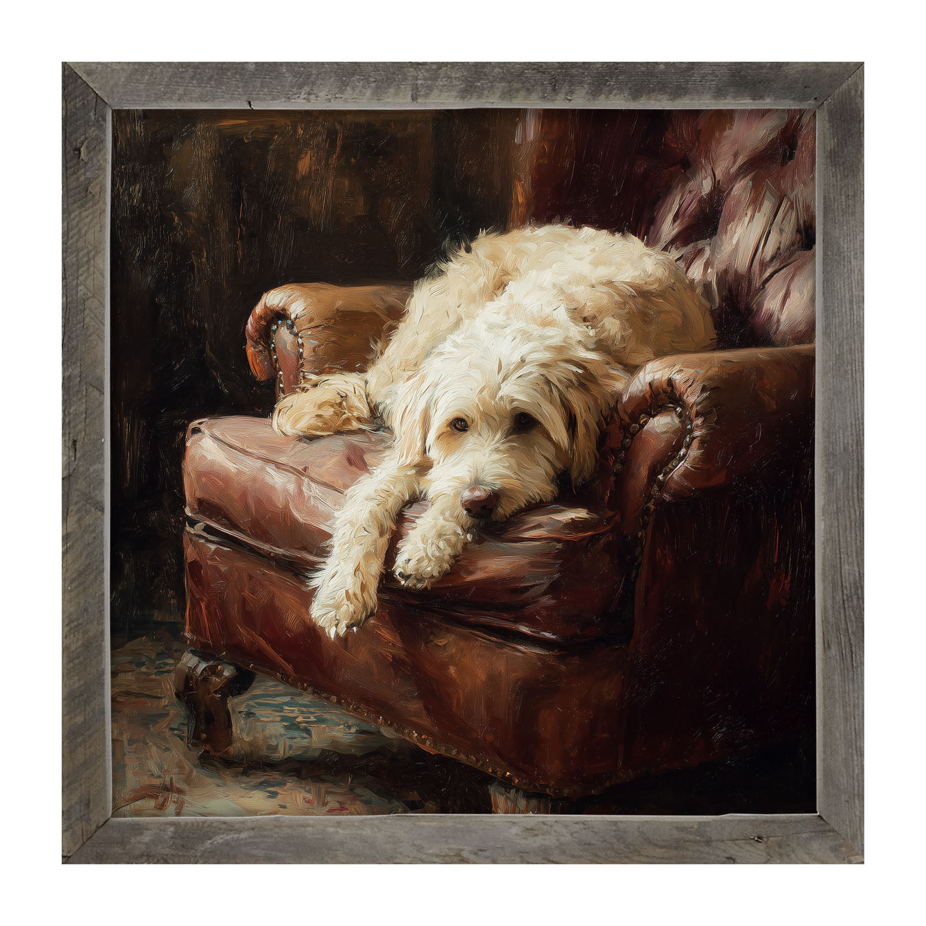 Armchair with Labradoodle - Framed Art