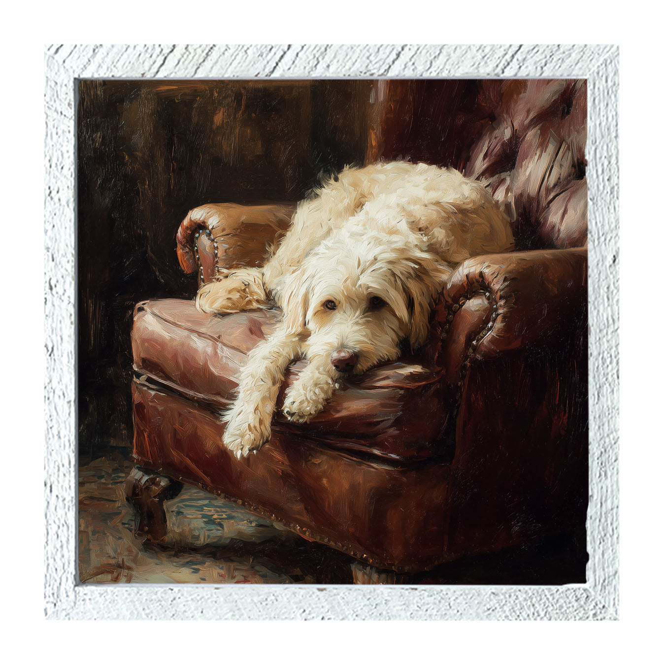 Armchair with Labradoodle - Framed Art