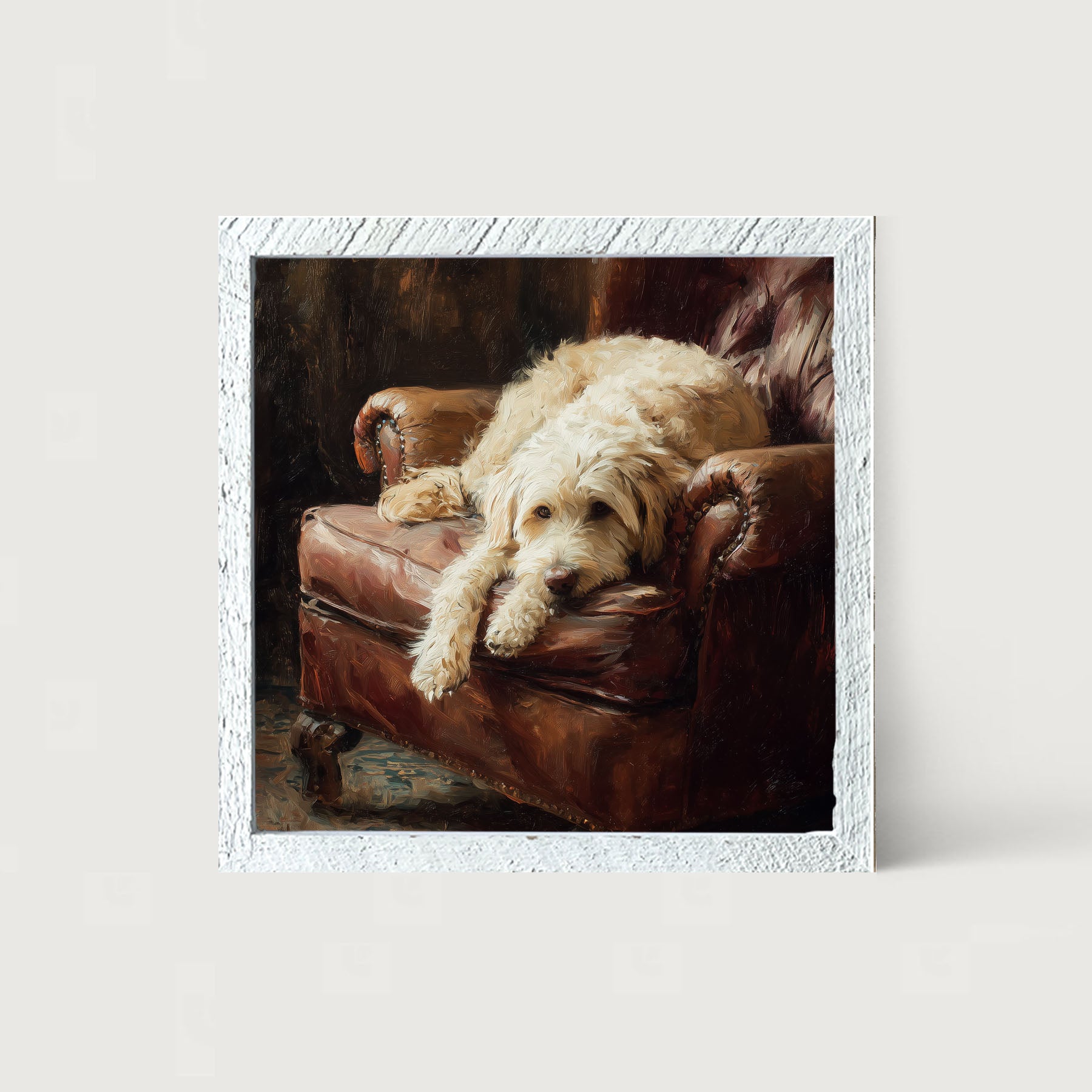 Armchair with Labradoodle