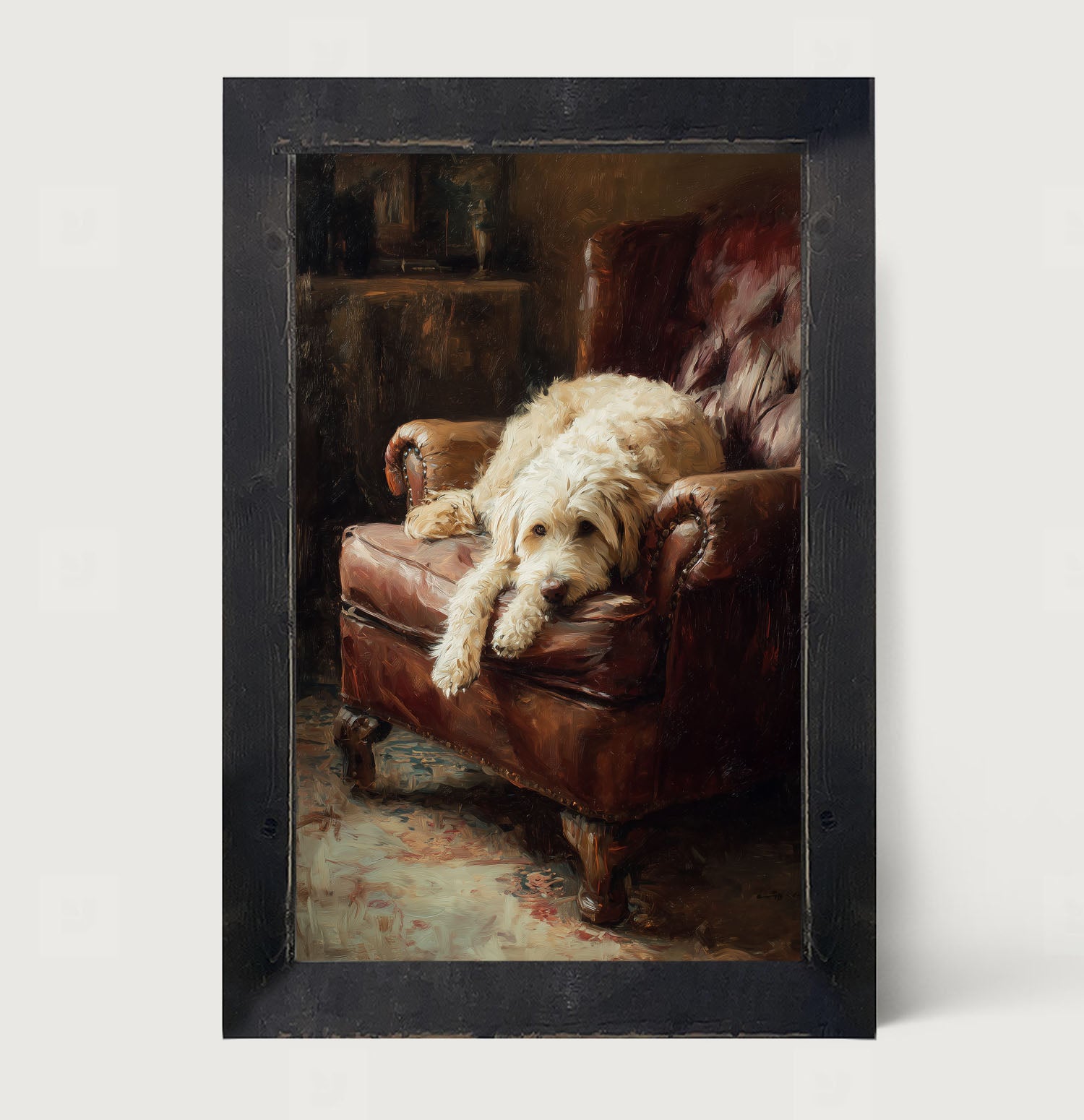 Armchair with Labradoodle